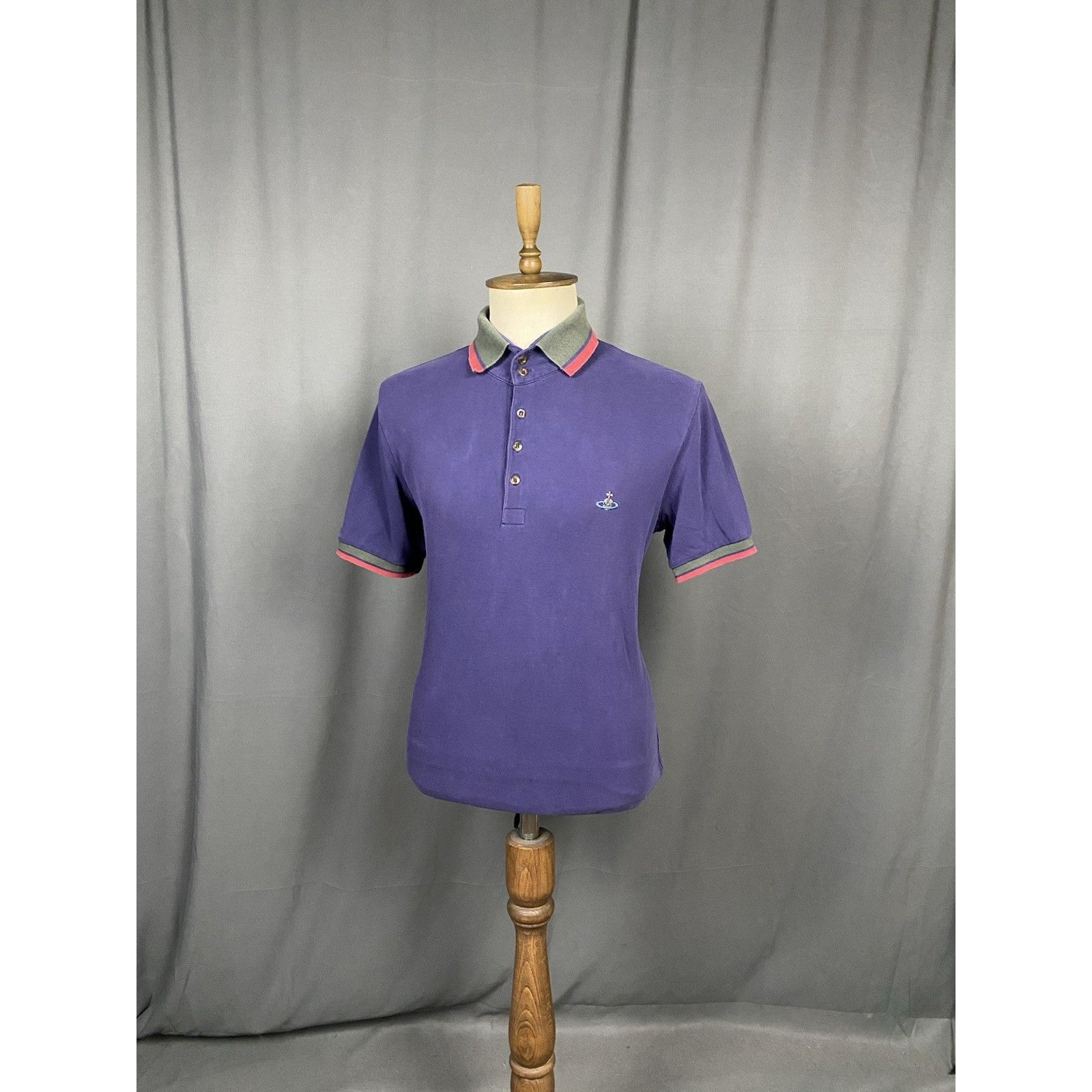 Vivienne Westwood Vivienne Westwwood Small Logo Men's Blue Green Polo T-Shirt Size US XL / EU 56 / 4 - 4 Thumbnail
