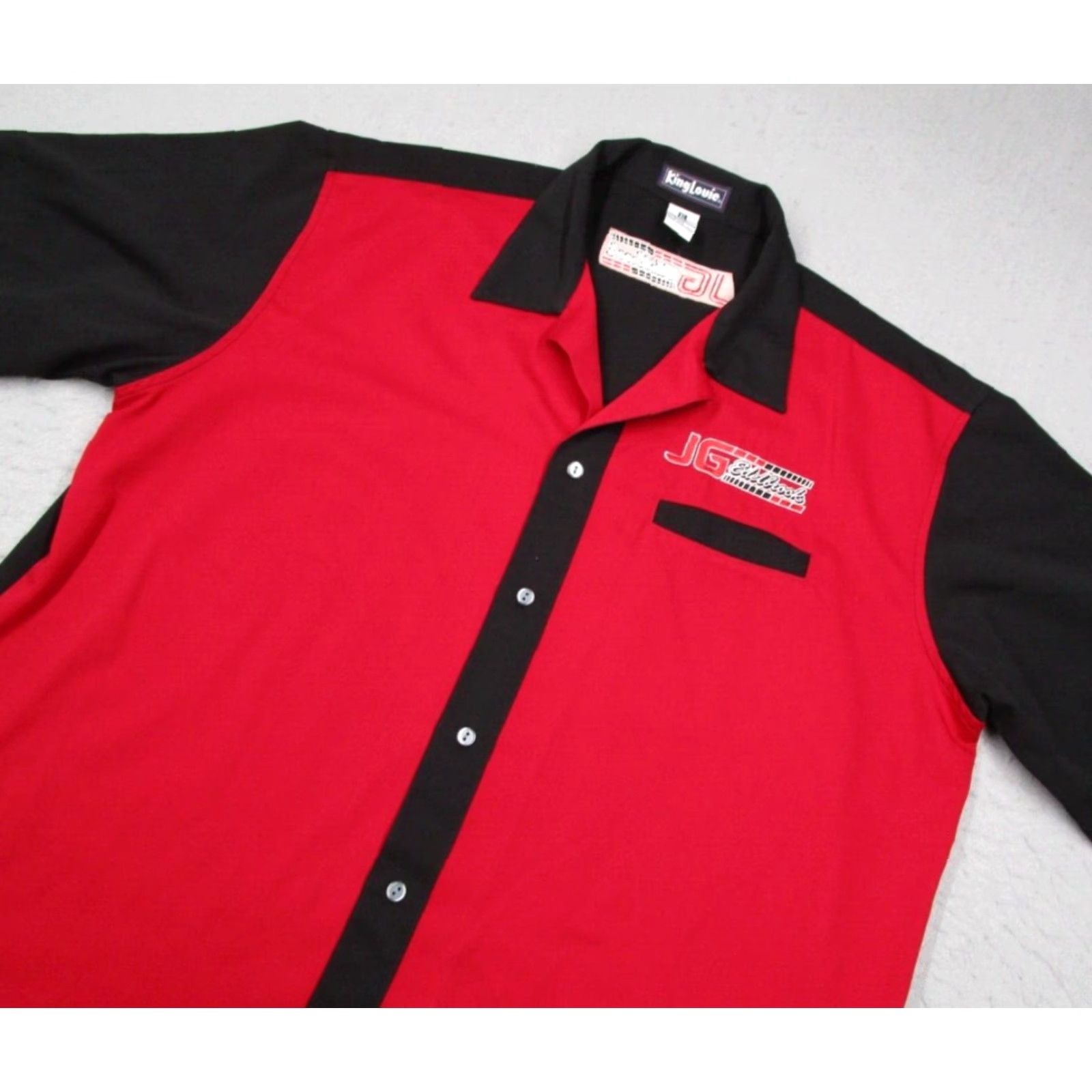 Vintage VINTAGE King Louie Shirt Mens XL Red Button-Up Bowling Edelbrock Race Size US XL / EU 56 / 4 - 2 Thumbnail