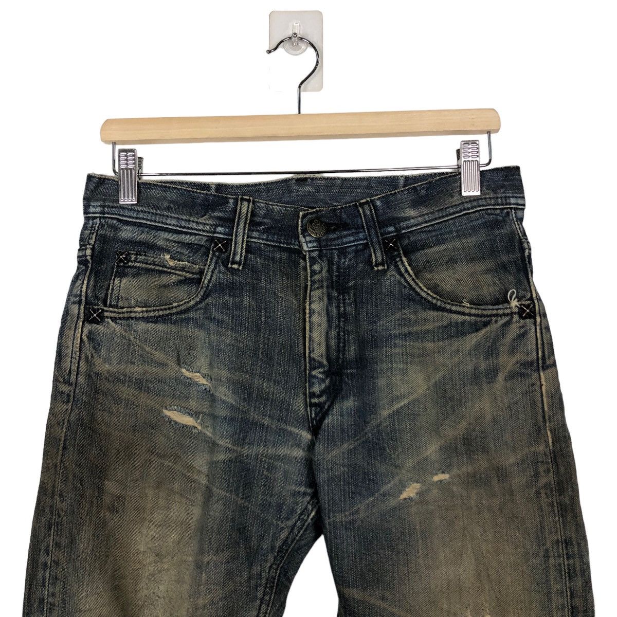 Japanese Brand 🔥90’s VINTAGE STRAIGHT CUT DISTRESSED DENIM JEANS LEE Size US 32 / EU 48 - 3 Thumbnail