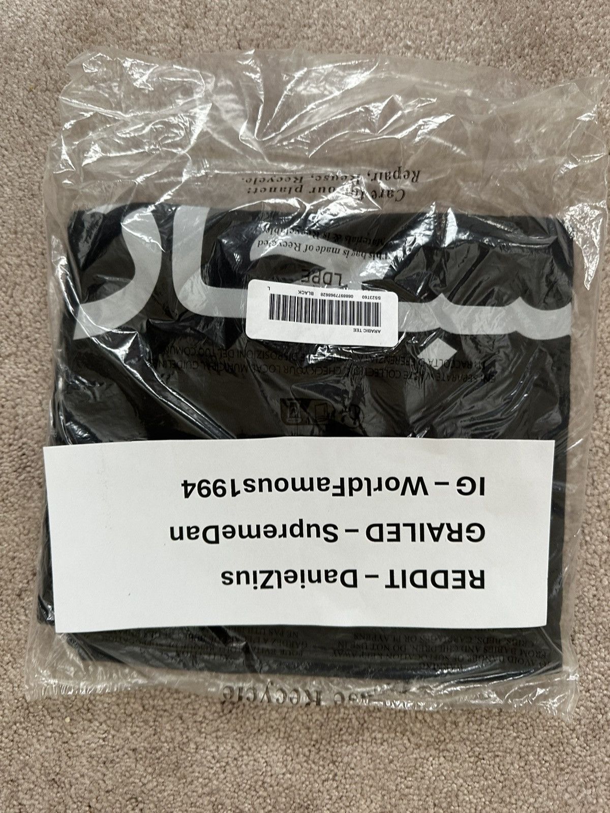 Supreme Supreme Arabic Logo Tee 'Black' Size US L / EU 52-54 / 3 - 2 Thumbnail