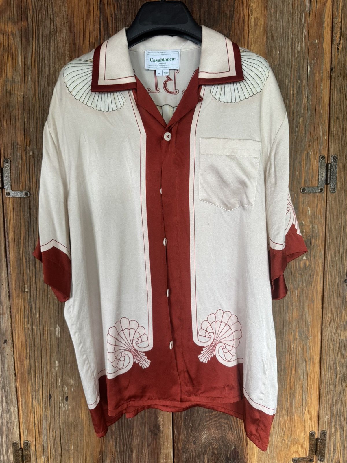 Casablanca shell print silk shirt - size medium