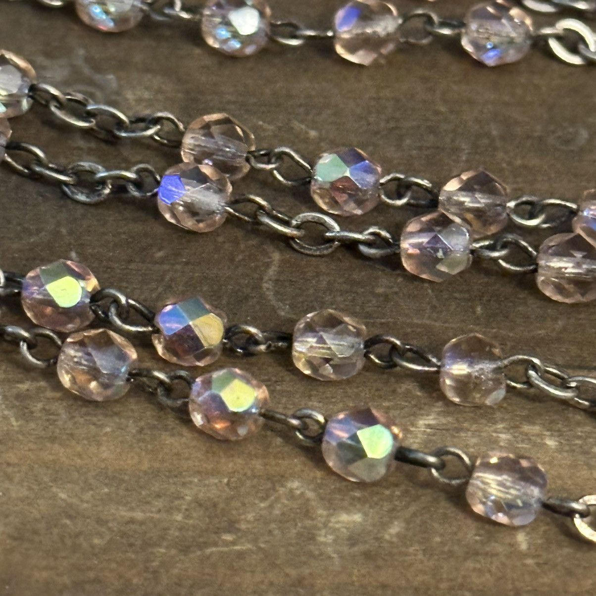 Vintage Vintage pink Aurora Borealis crystal rosary Size ONE SIZE - 3 Thumbnail