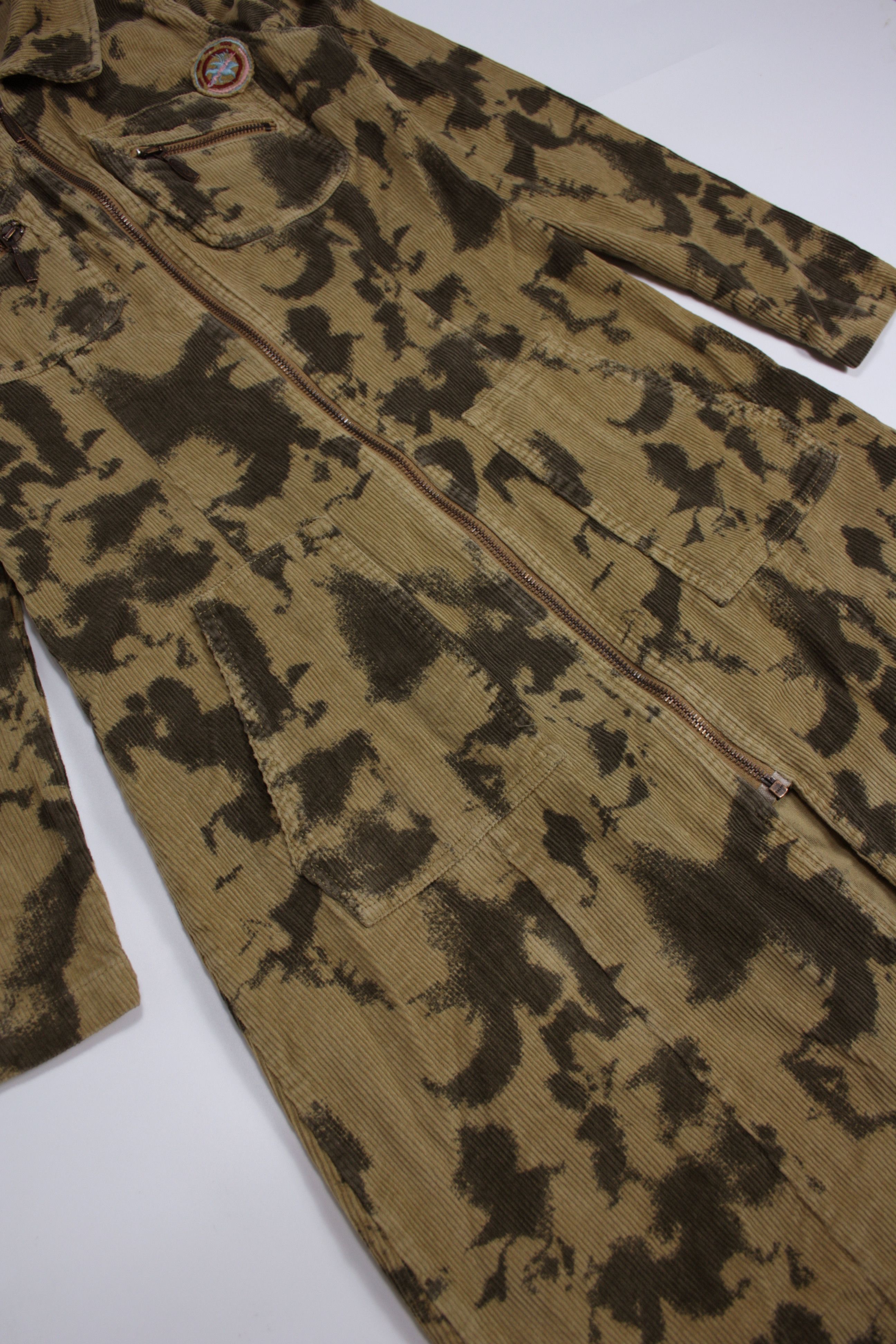 O'Neill × Vintage Oneill 90s Vintage Corduroy Camo Twin Pocket Zip Maxi Dress Size M / US 6-8 / IT 42-44 - 3 Thumbnail