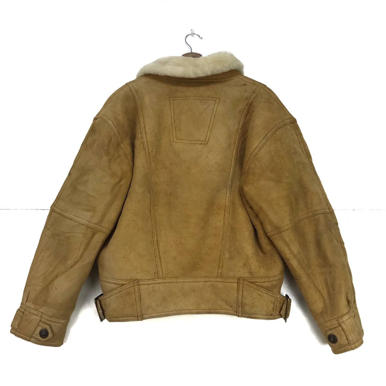Genuine Leather Vintage Wind Armor Military Style Sheepskin Sherling Coat Size US M / EU 48-50 / 2 - 3 Thumbnail