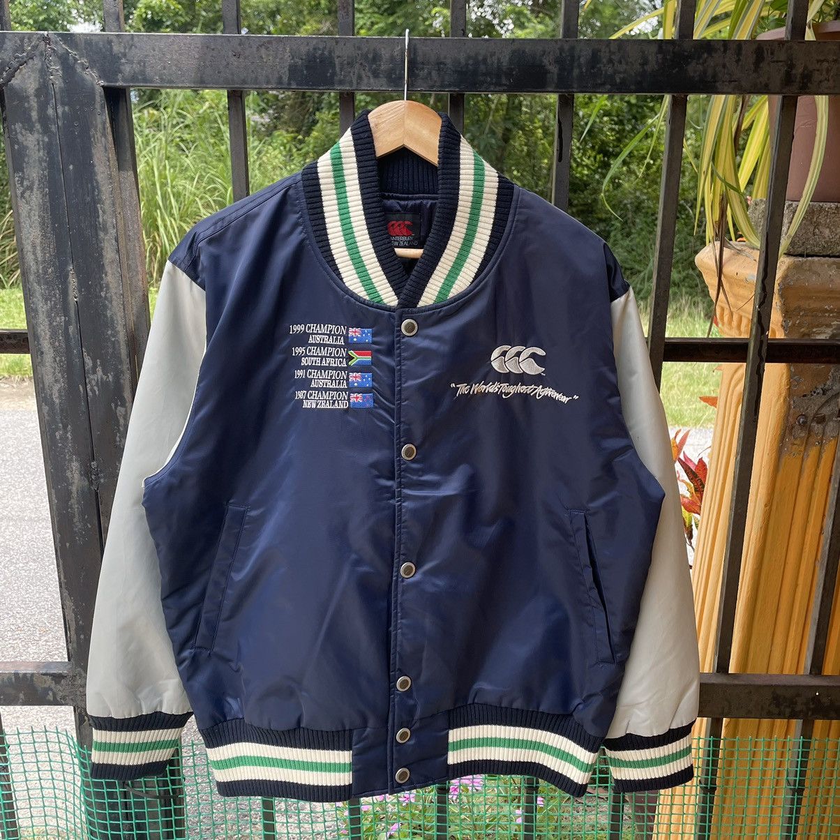 Canterbury of New Zealand × Vintage 🔥🔥Canterbury Snap Buttons Big Logo Light Varsity Jacket Size US L / EU 52-54 / 3 - 3 Thumbnail