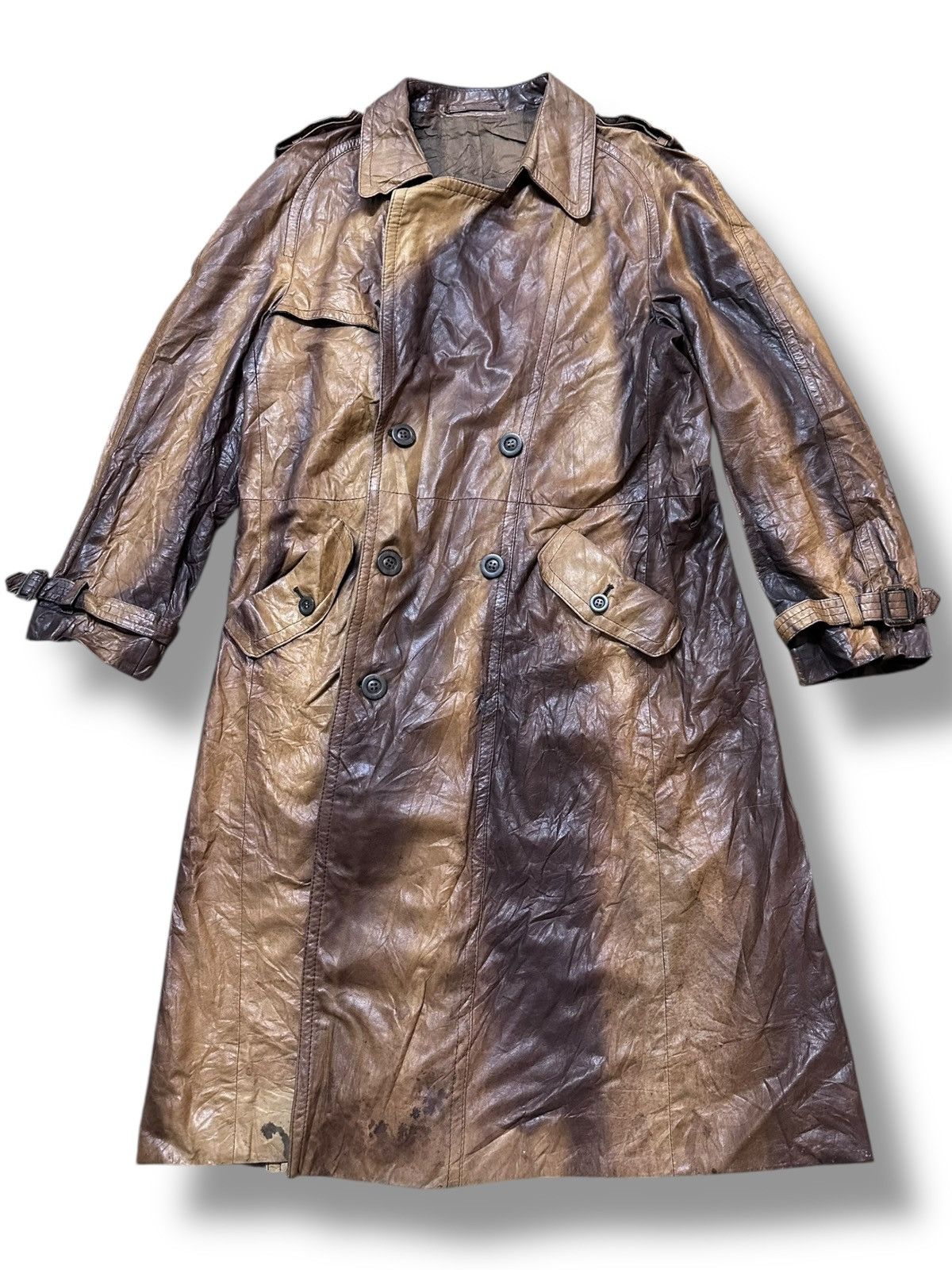 4GSELLER Vintage Japanese Brand Leather German Style trenchcoat Size XL / US 12-14 / IT 48-50 - 1 Thumbnail