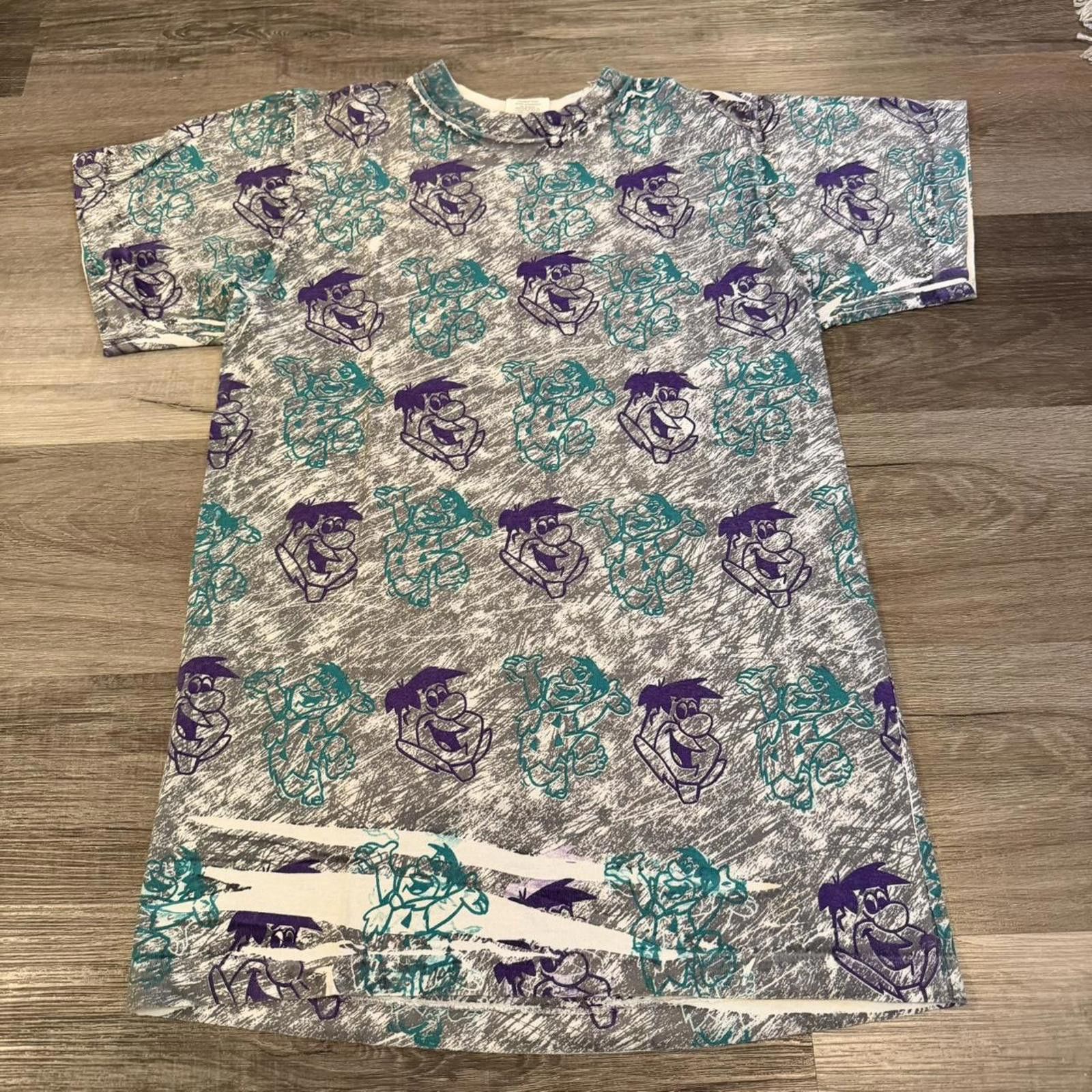 Other Vintage the flintstones Fred flintstone AOP t shirt 90s M Size US M / EU 48-50 / 2 - 2 Thumbnail