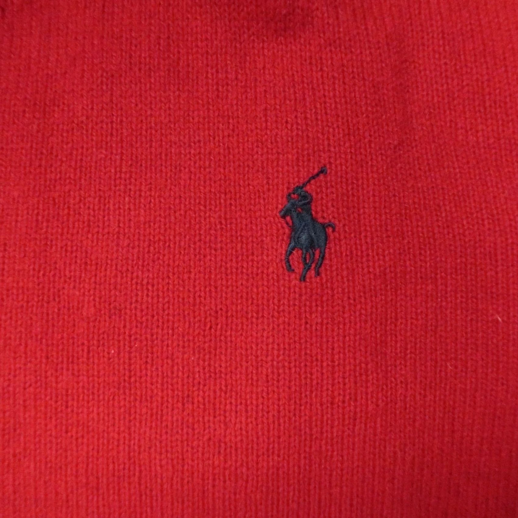 Polo Ralph Lauren Polo Ralph Lauren Pullover Shirt Mens XL Red Wool Lambswool V Neck Knit Italian Yarn Size US XL / EU 56 / 4 - 4 Thumbnail