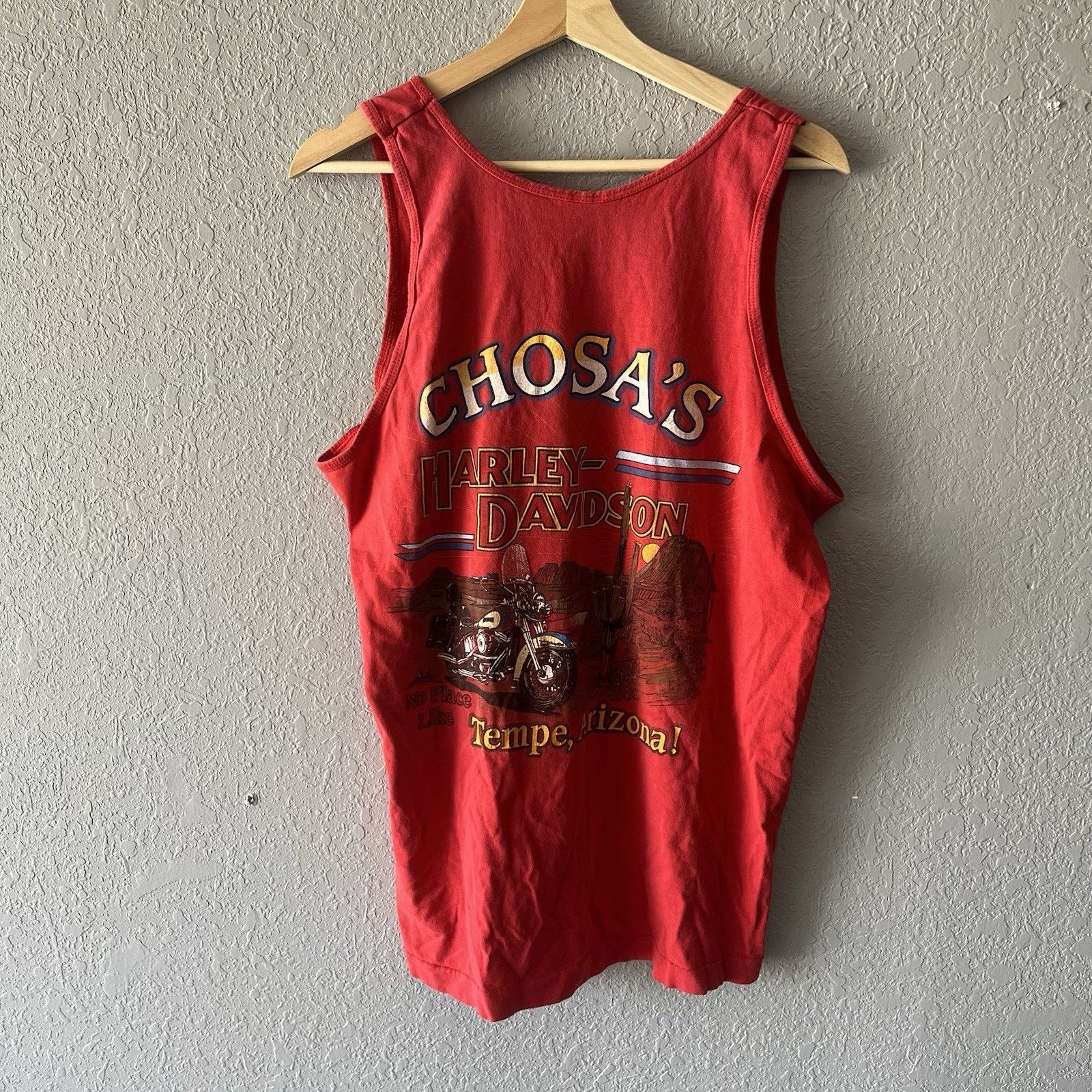 Harley Davidson Vintage 1989 Harley Davidson Red Tank Top Shirt Men’s XL Size US XL / EU 56 / 4 - 5 Thumbnail