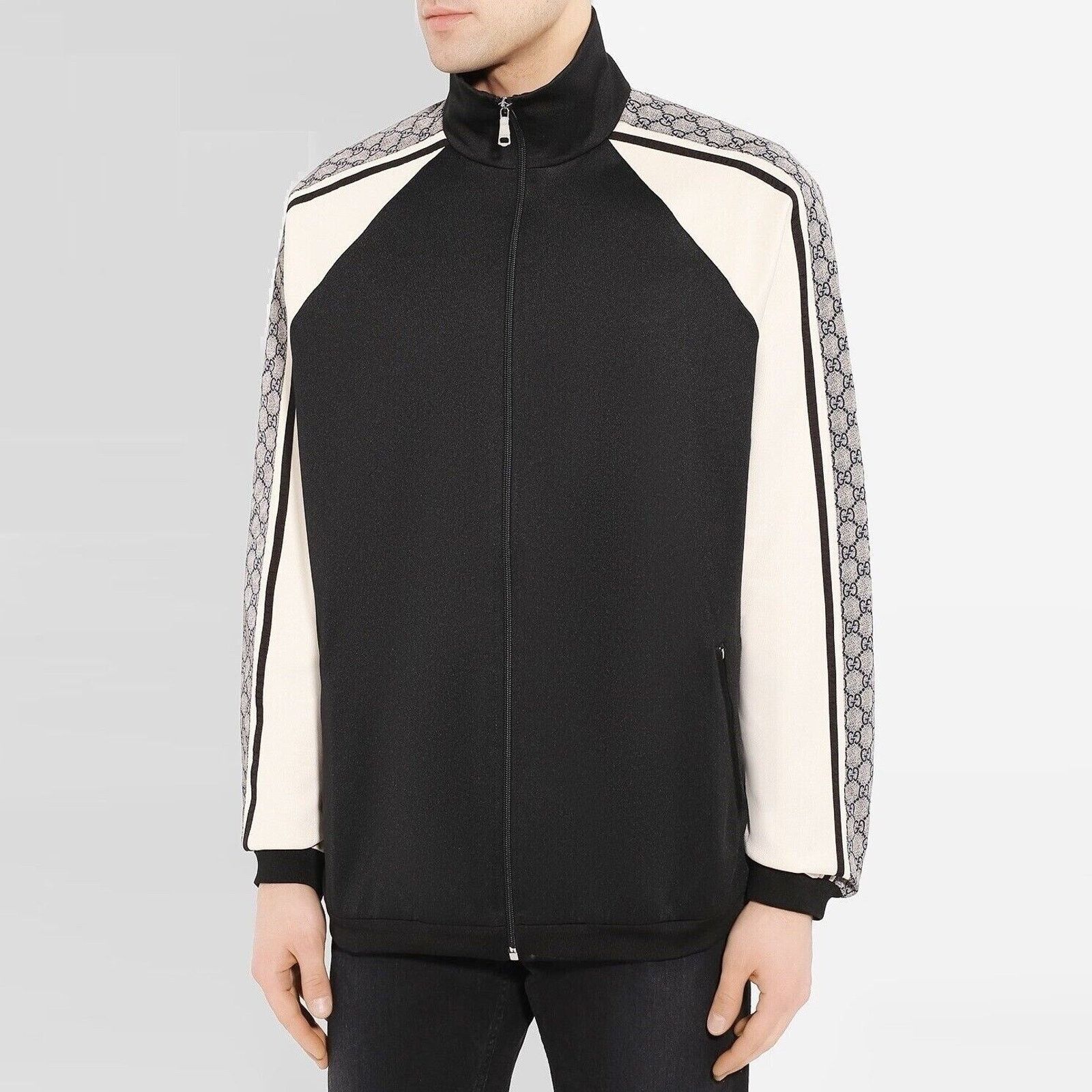Gucci Gucci Black Oversized Technical Jersey Bomber Track Jacket S Size US S / EU 44-46 / 1 - 3 Thumbnail