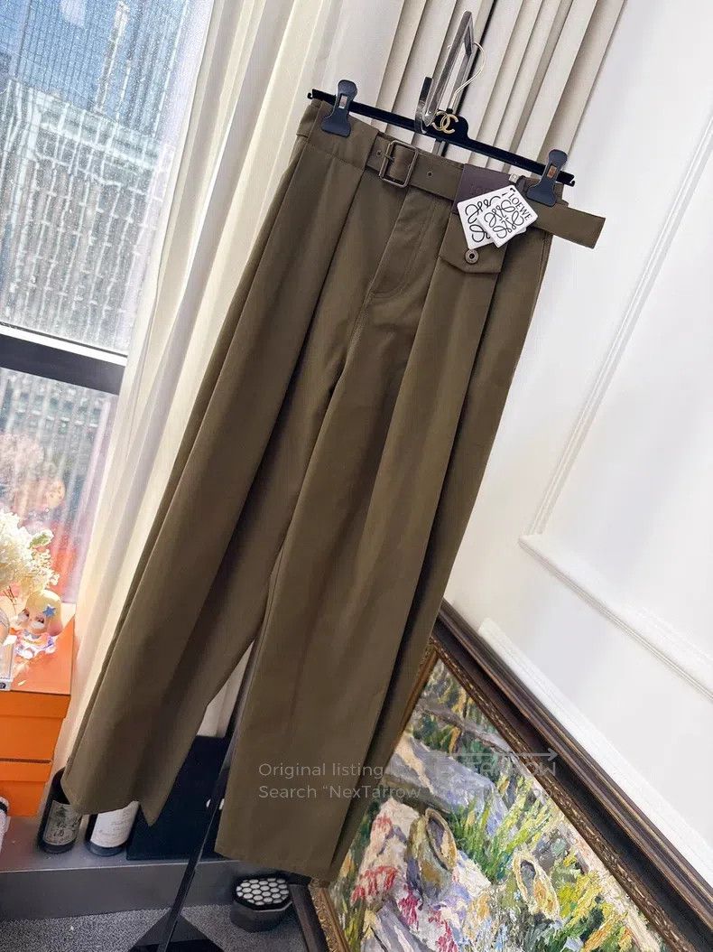 Loewe Loewe Khaki Green Straight Leg Long Pants Size 42" / US 20 - 1 Thumbnail