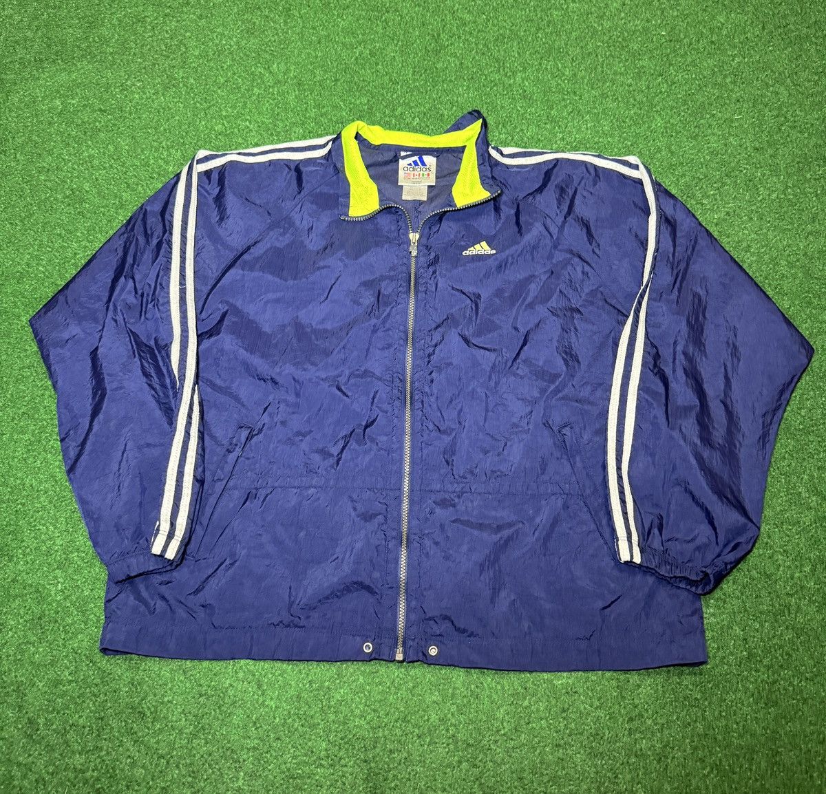 Adidas Vintage Adidas Windbreaker XL Boxy 25x27 Full Zip Jacket Size US XL / EU 56 / 4 - 1 Thumbnail