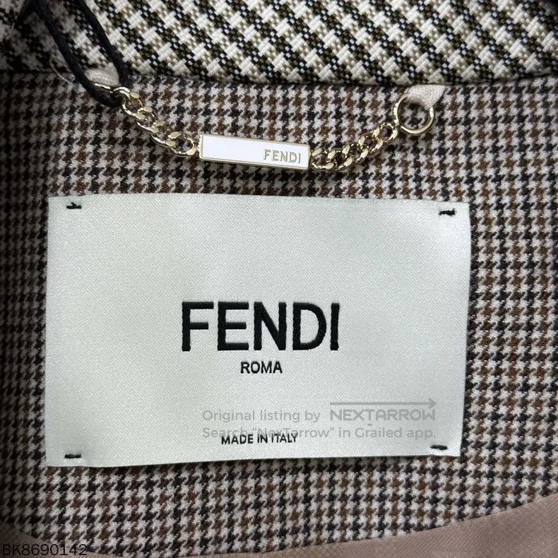 Fendi Fendi Houndstooth Straight Shoulder Jacket Size XS / US 0-2 / IT 36-38 - 6 Thumbnail