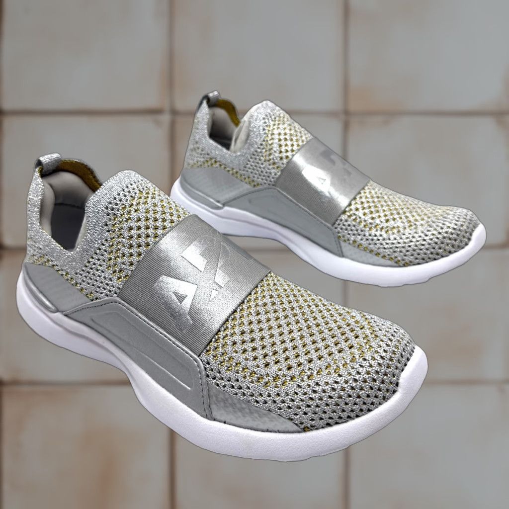 Vintage APL Techloom Bliss Womens Sneaker 5.5 Metallic Silver 24K White NWT Box Size US 6 / IT 36 - 1 Thumbnail