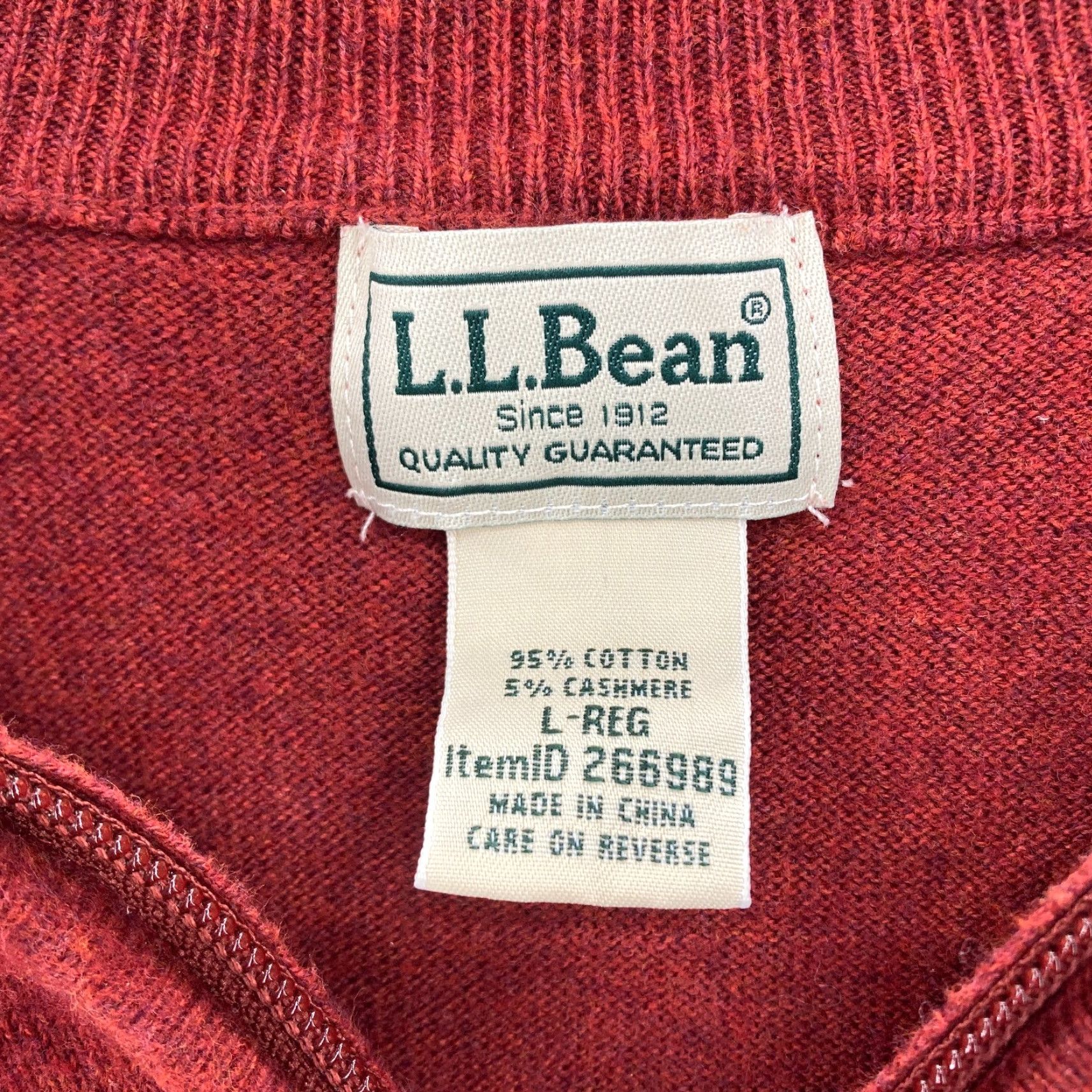 Jos. A. Bank L.L. Bean Cashmere Blend Sweater Mens L Red Mock Neck Quarter Zip Long Sleeve Size US L / EU 52-54 / 3 - 5 Thumbnail