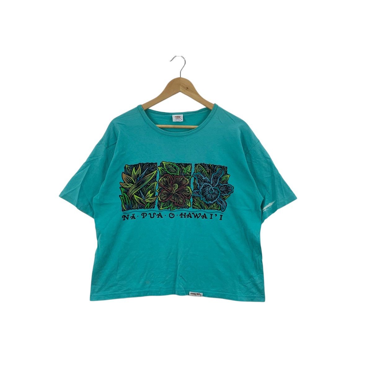 Vintage Vintage 90s HAWAII KAULANA NA PUA Floral Song Painting Tee Size M / US 6-8 / IT 42-44 - 1 Thumbnail