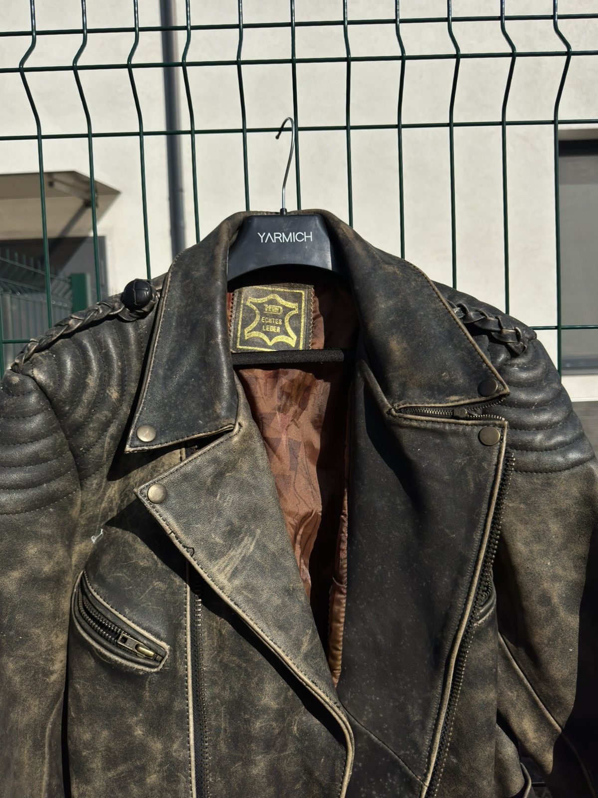 Vintage Vintage 80s Sun Faded Leather Biker Jacket Size US L / EU 52-54 / 3 - 2 Thumbnail