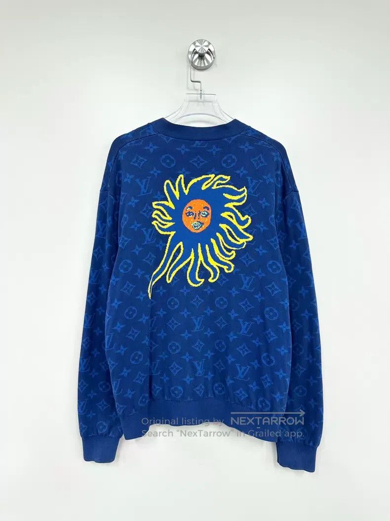 Louis Vuitton Louis Vuitton Blue sunflower logo knit cardigan shirt Size US S / EU 44-46 / 1 - 2 Thumbnail