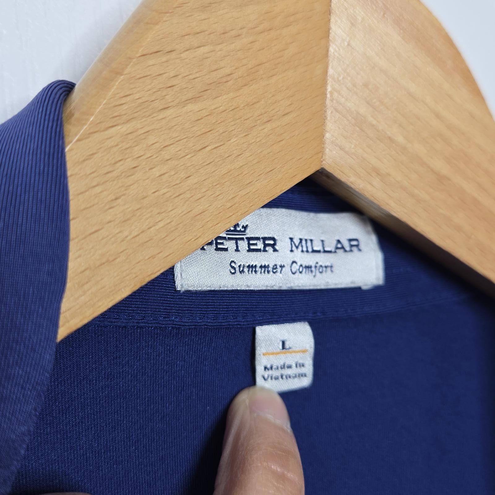Peter Millar Peter Millar Polo Men Large Golf Blue Stripe Summer Comfort Size US L / EU 52-54 / 3 - 2 Thumbnail