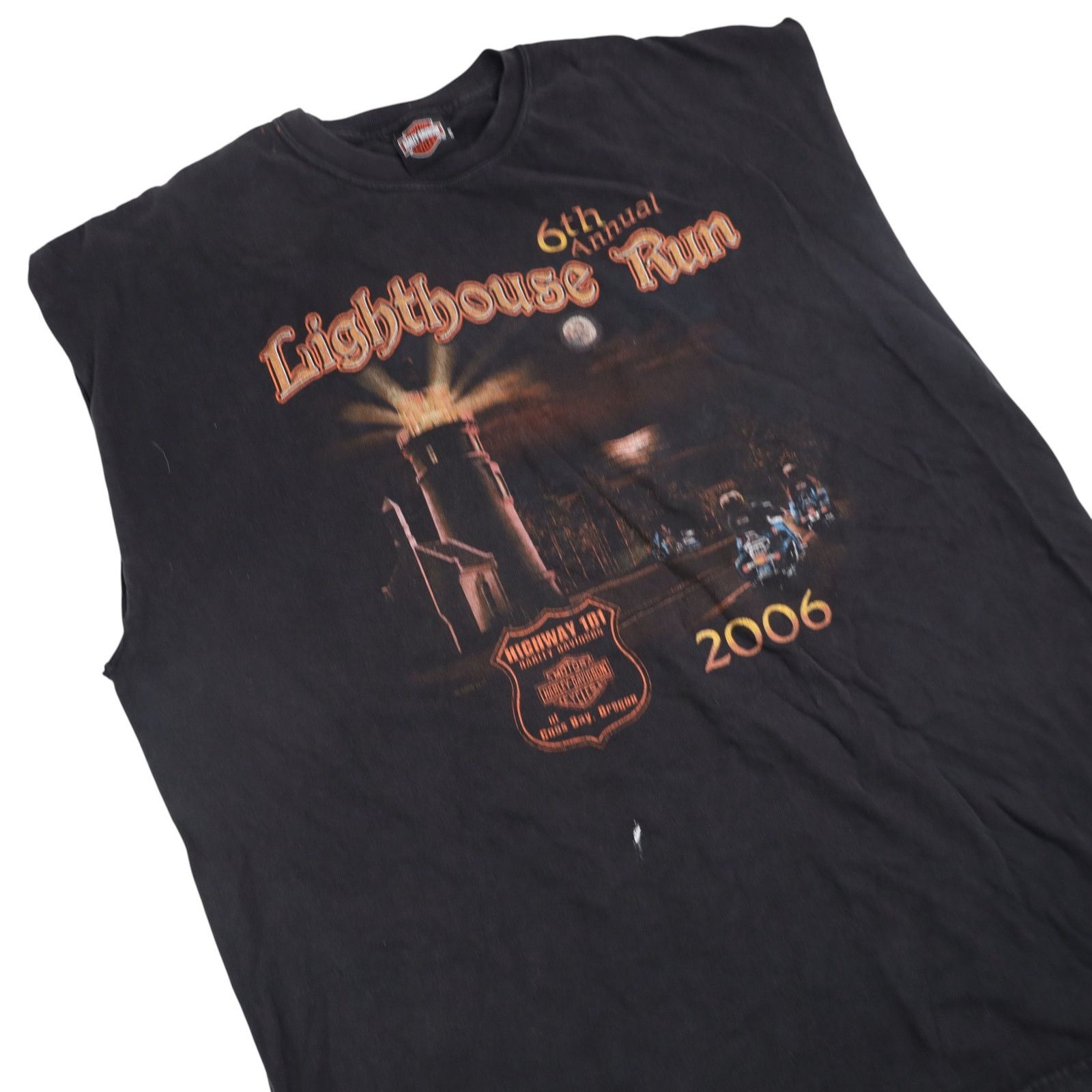 Harley Davidson × Vintage VTG Y2k Harley Davidson 6th Annual Lighthouse Run Muscle T Size US XL / EU 56 / 4 - 3 Thumbnail