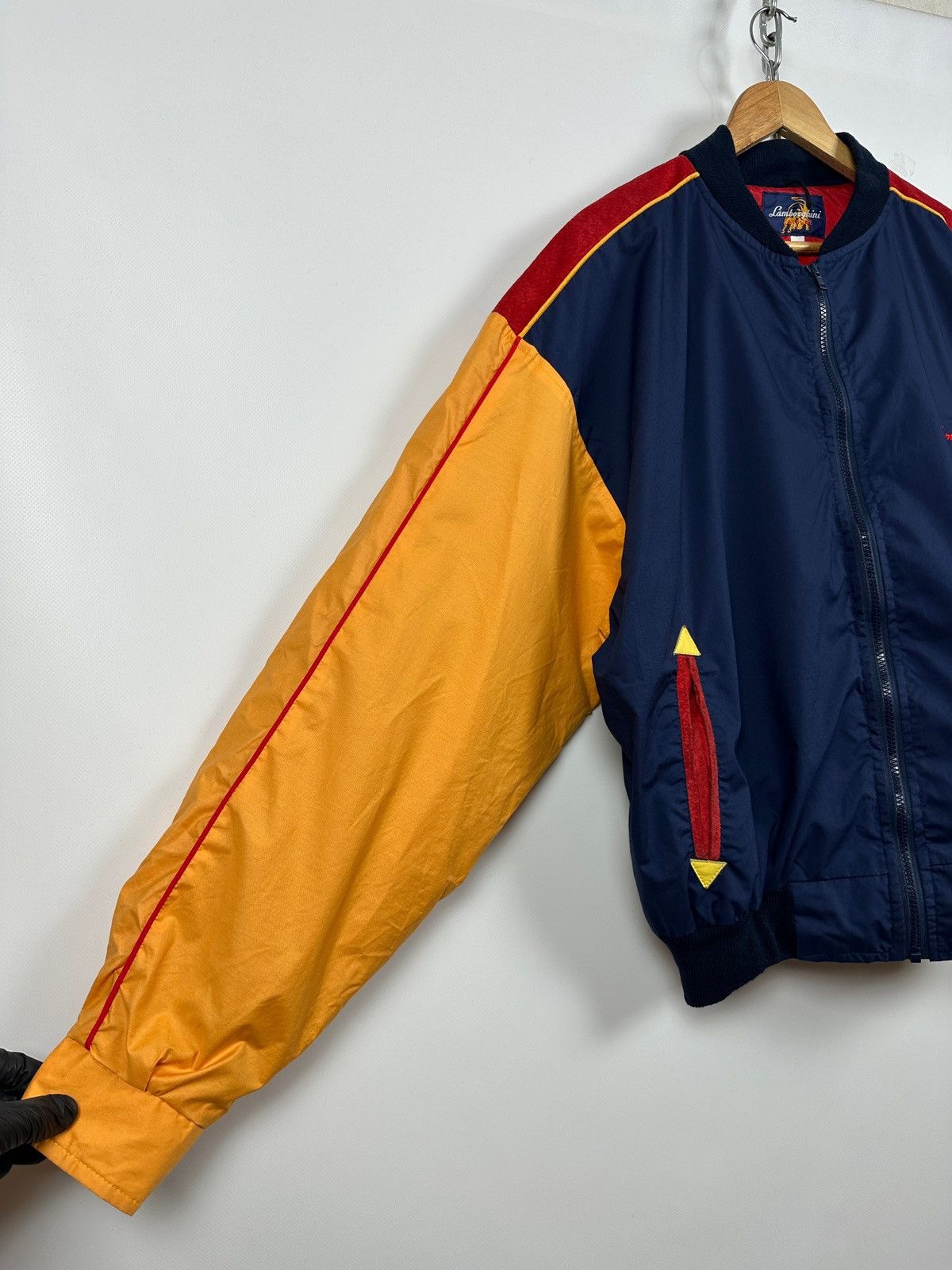 Vintage 90s Vintage Lamborghini Leisure Leather Zip Racing Jacket Size US XL / EU 56 / 4 - 9 Thumbnail