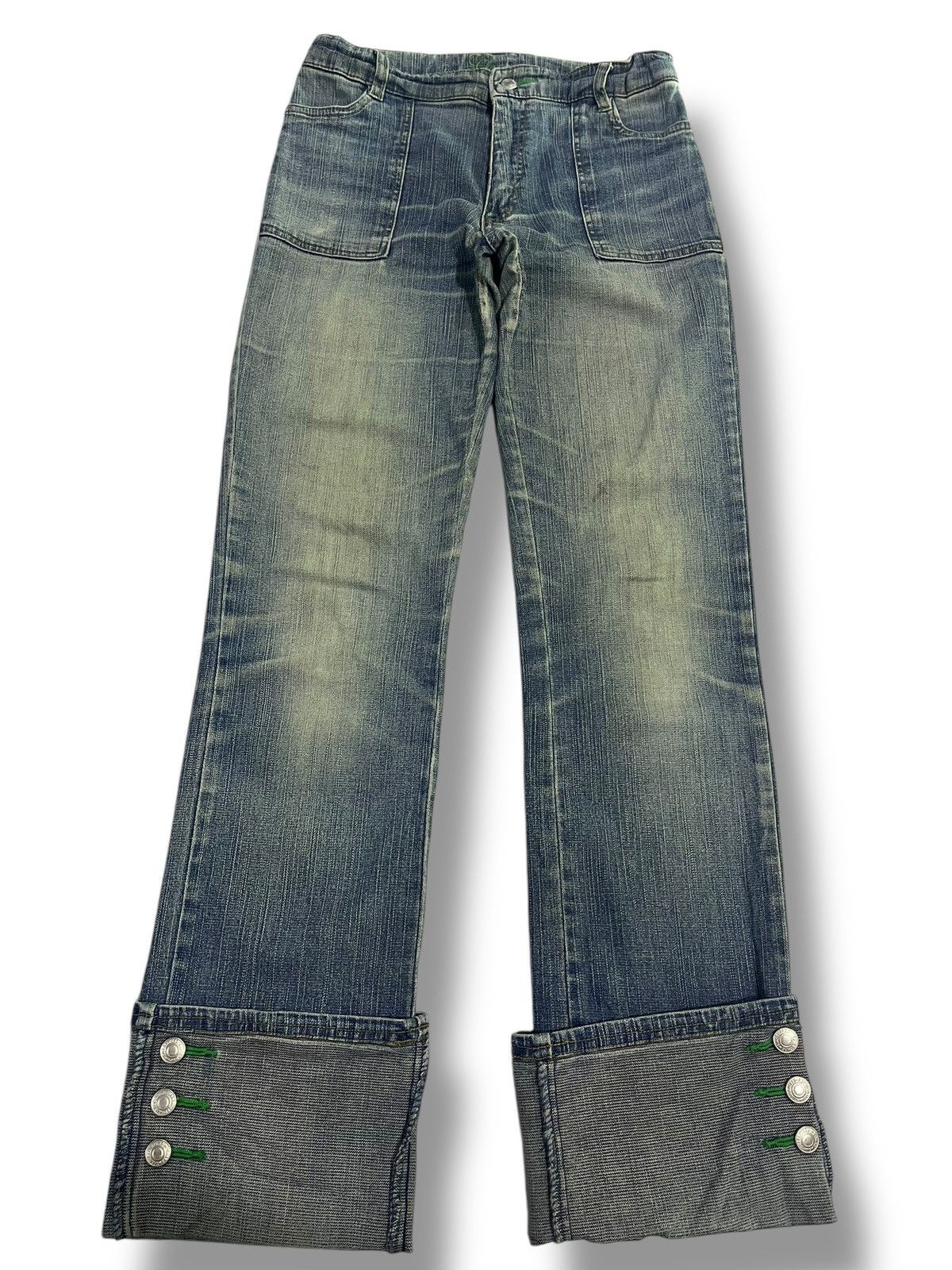 If Six Was Nine × Japanese Brand × Le Grande Bleu (L.G.B.) 🇯🇵 Y2K JAPANESE BRAND FLARE WASHED BLUE PANT Size 28" / US 6 / IT 42 - 1 Thumbnail