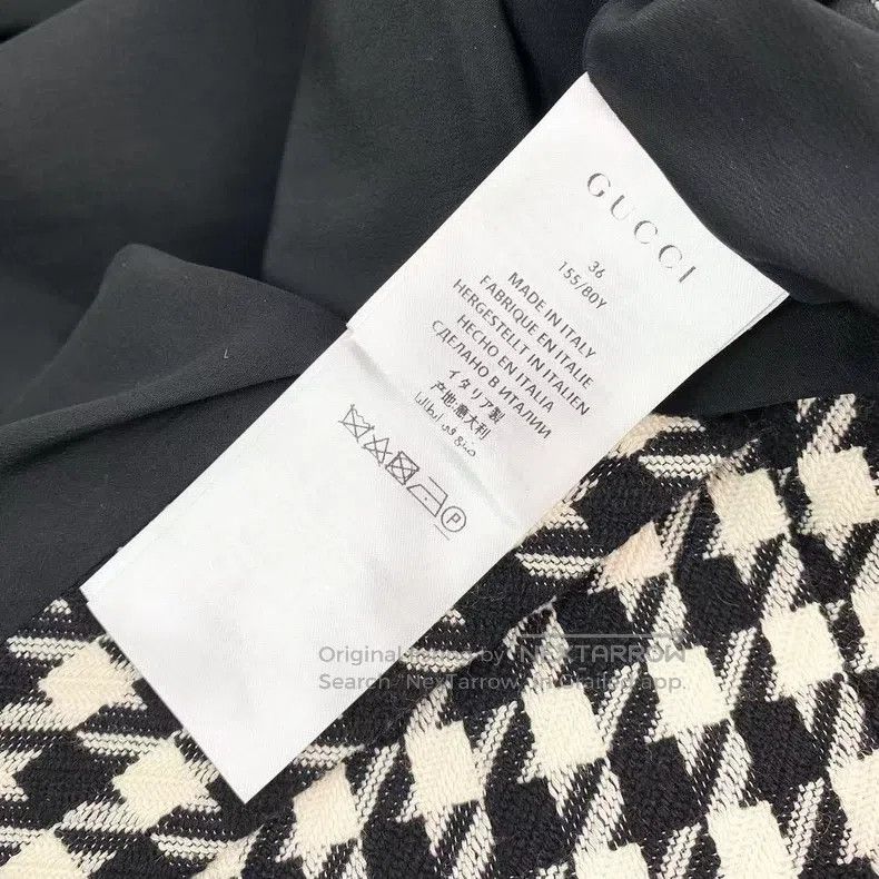 Gucci Gucci Thousand-bird checkered wool shawl dress Size XS / US 0-2 / IT 36-38 - 5 Thumbnail