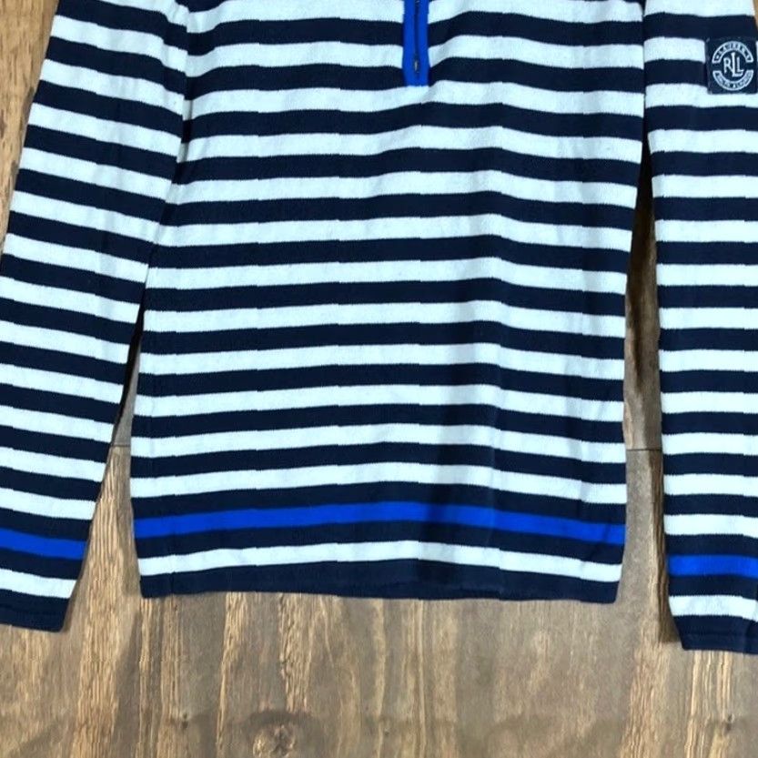 Eddie Bauer Ralph Lauren Womens Sweater Blue Multicolored Striped 1/2 Zip Long Sleeve XS Size XS / US 0-2 / IT 36-38 - 3 Thumbnail