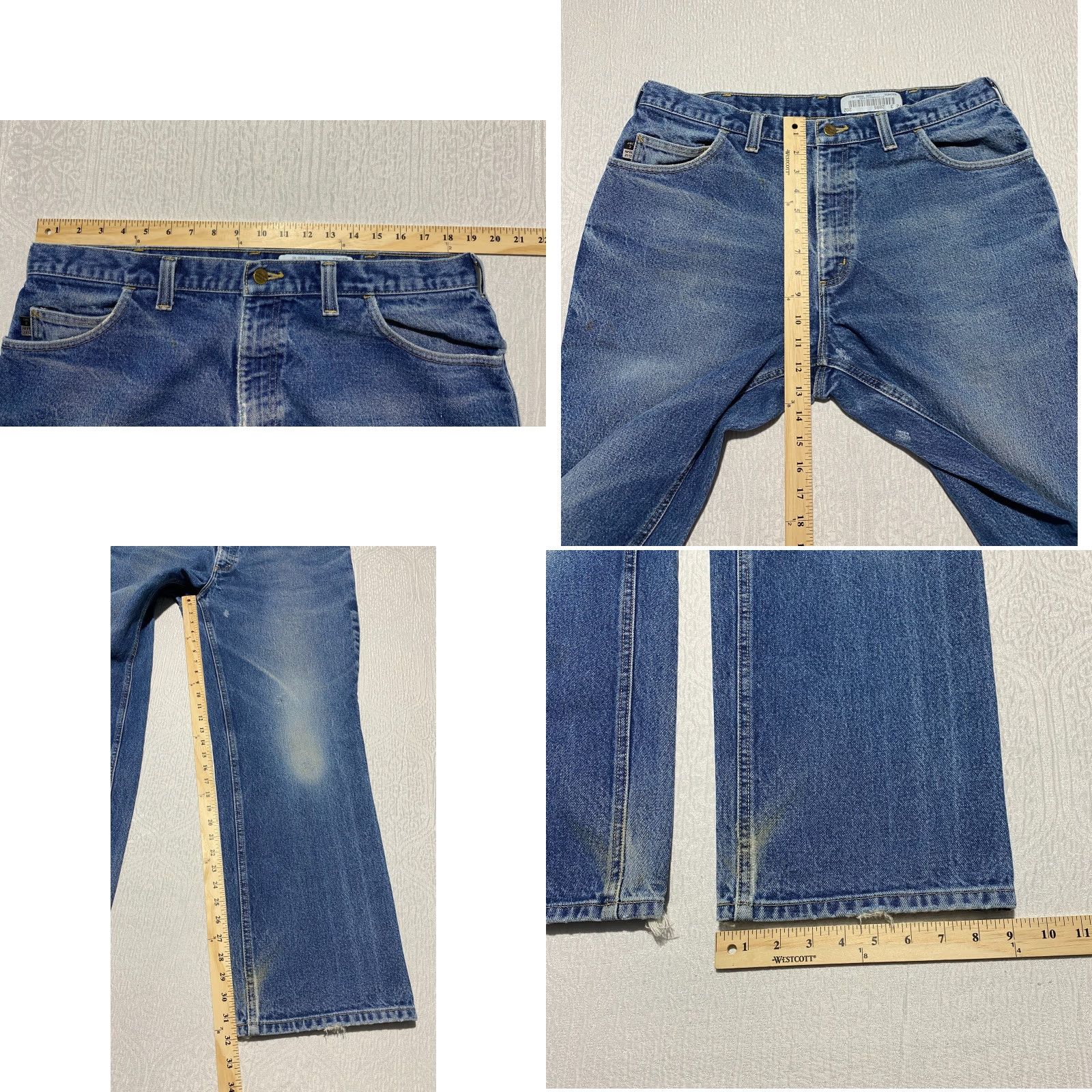 Carhartt VINTAGE Carhartt FR ARC2 NFPA2112 Men's Jeans 38x32 Blue Flame Resistant Size US 38 / EU 54 - 9 Thumbnail