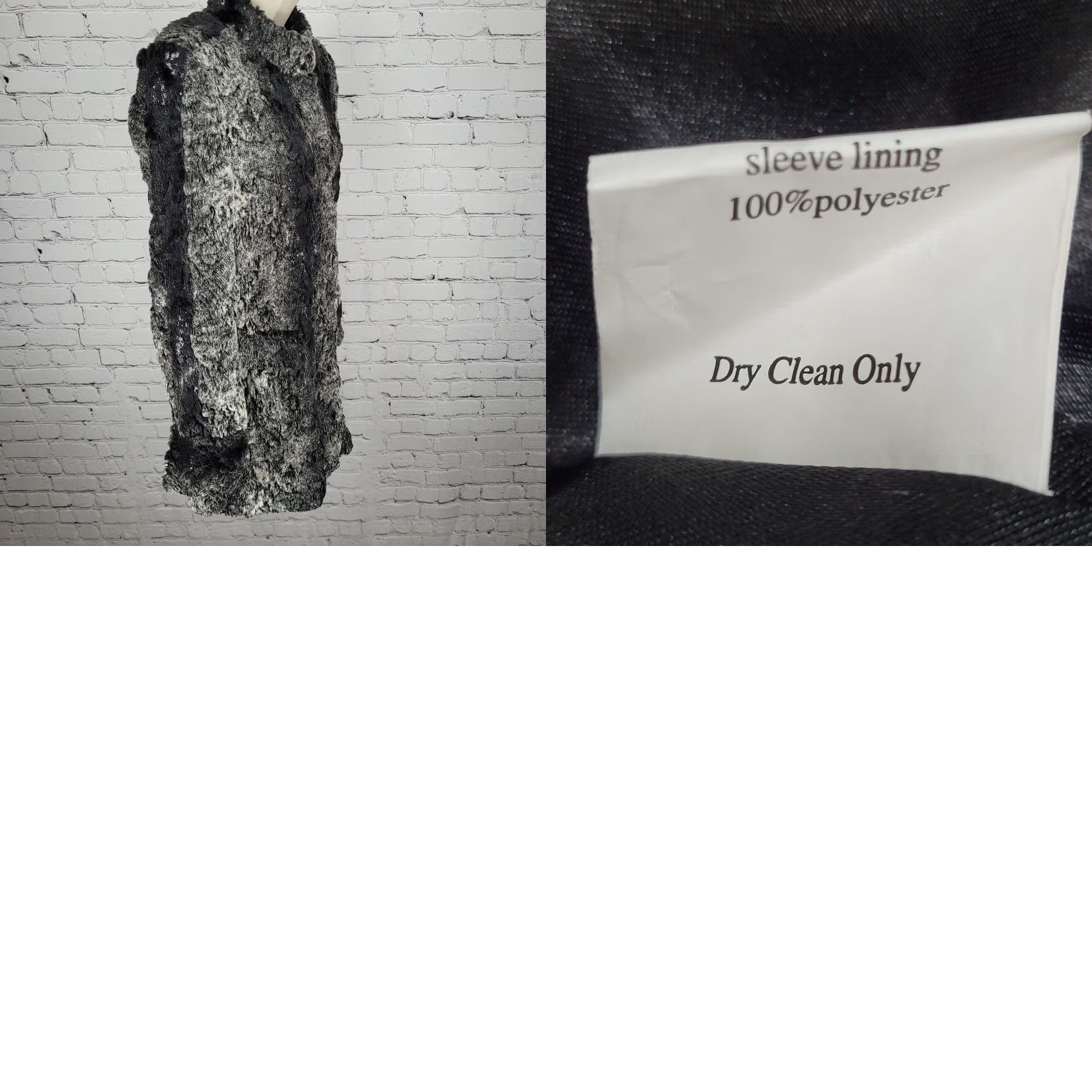 Vintage Stevie Mac New York Grey Faux Fur Sequin Pockets Snap Lined Over Coat Womens Size L / US 10 / IT 46 - 9 Thumbnail