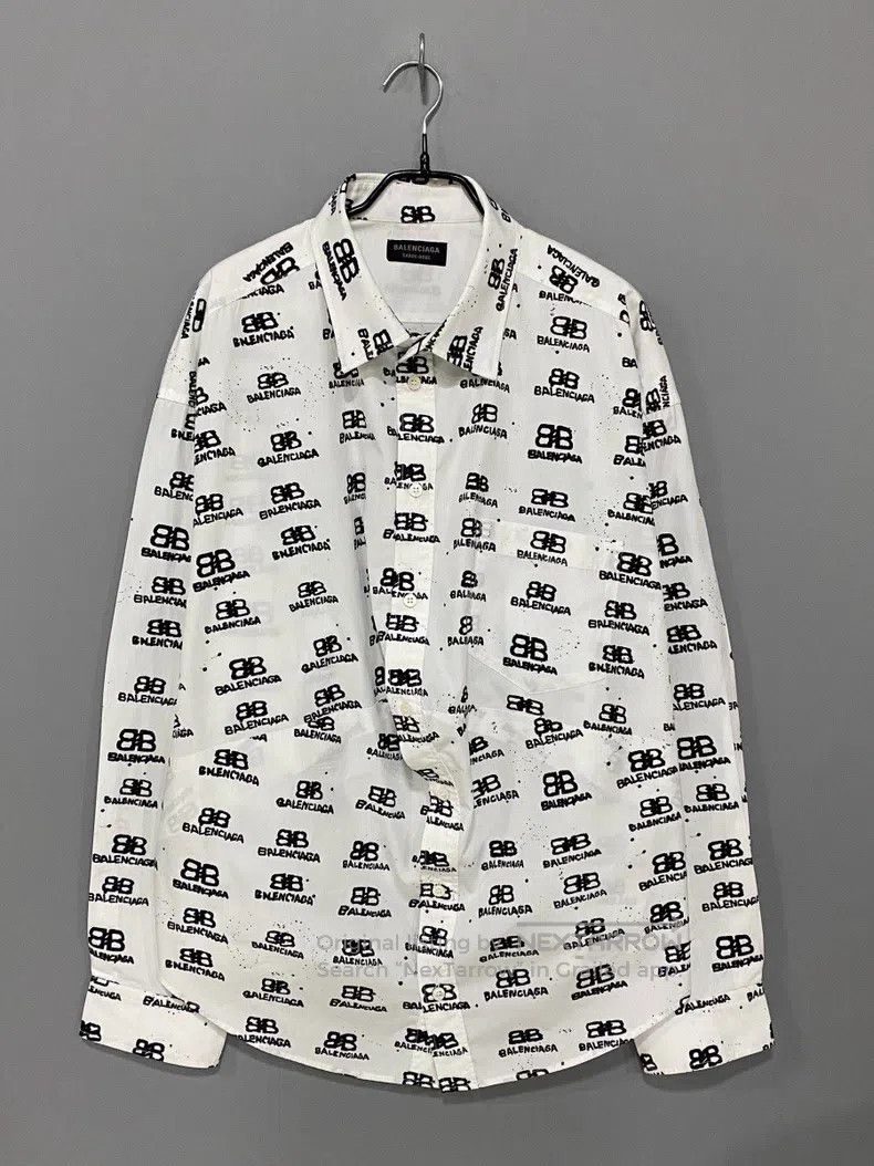 Balenciaga Balenciaga Double B graffiti logo long sleeve shirt Size XS / US 0-2 / IT 36-38 - 1 Thumbnail