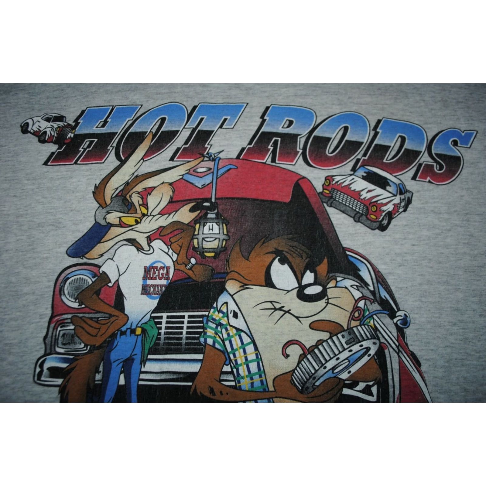 Vintage VINTAGE LOONEY TUNES WARNER BROS. HOT RODS MECHANICS COTTON SIZE MENS XL T-SHIRT gray 1996 Size US XL / EU 56 / 4 - 2 Thumbnail