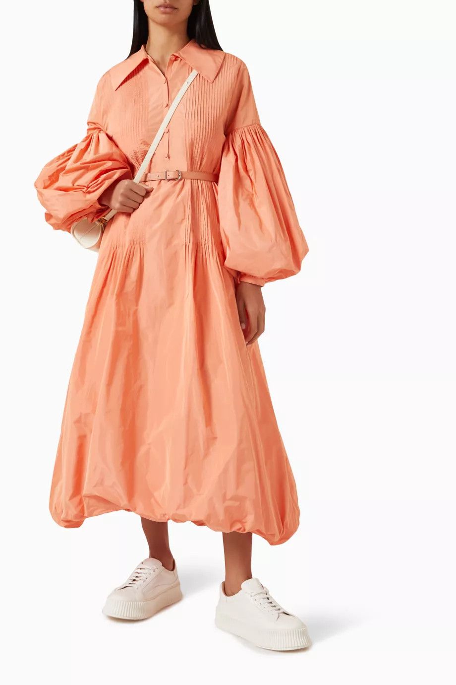 Jil Sander o1w1db10825 Midi Dress in Orange Size XL / US 12-14 / IT 48-50 - 2 Thumbnail