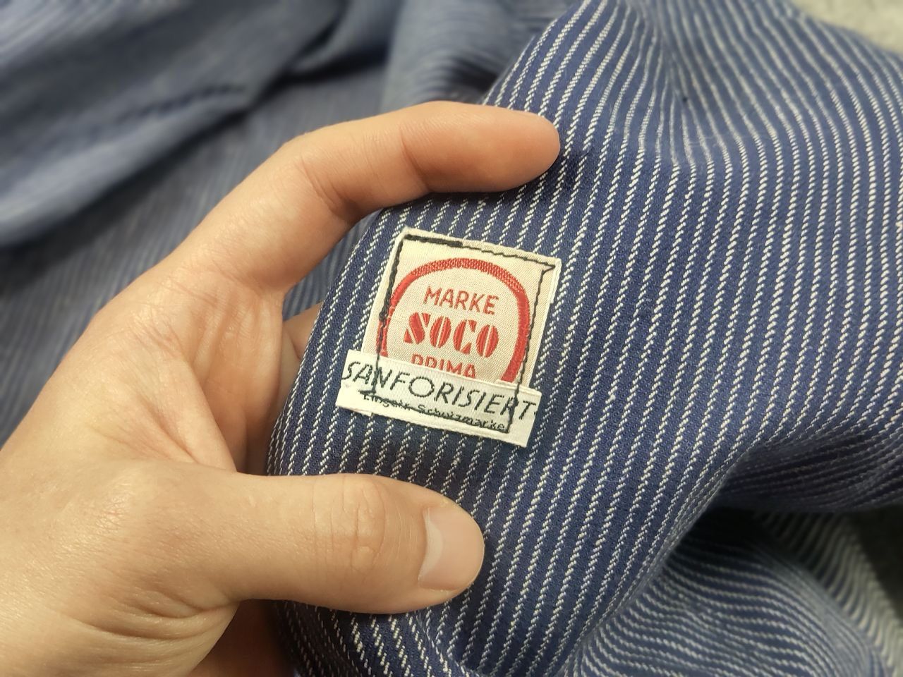 Vintage Vintage 60's French sanforized work striped Chore Jacket Size US L / EU 52-54 / 3 - 14 Thumbnail