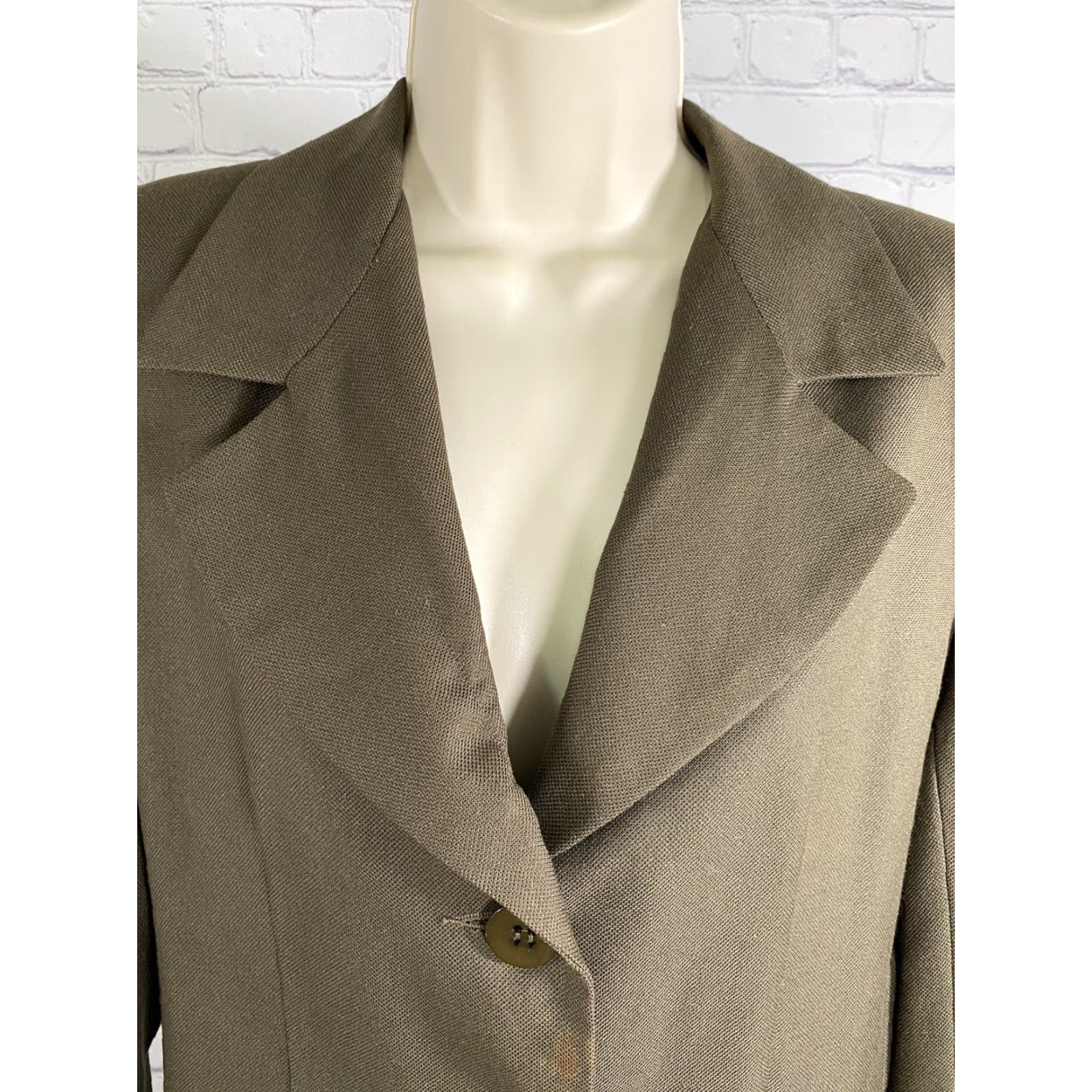 Vintage VINTAGE CHAD STEVENS Coat Womens 8 Green Long Forrest 3 Button Lined Jacket Size M / US 6-8 / IT 42-44 - 5 Thumbnail