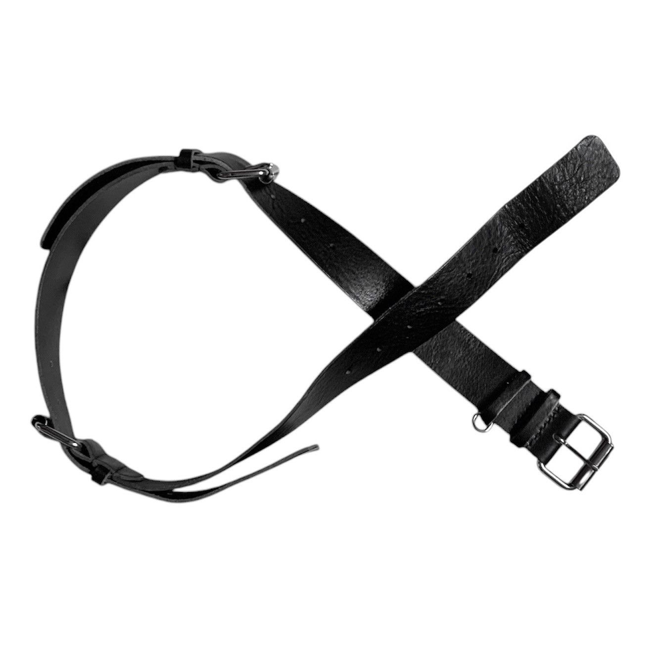 Japanese Brand 🧿demeulemeester’s leather belt with 3 silver-tone buckles Size ONE SIZE - 1 Thumbnail