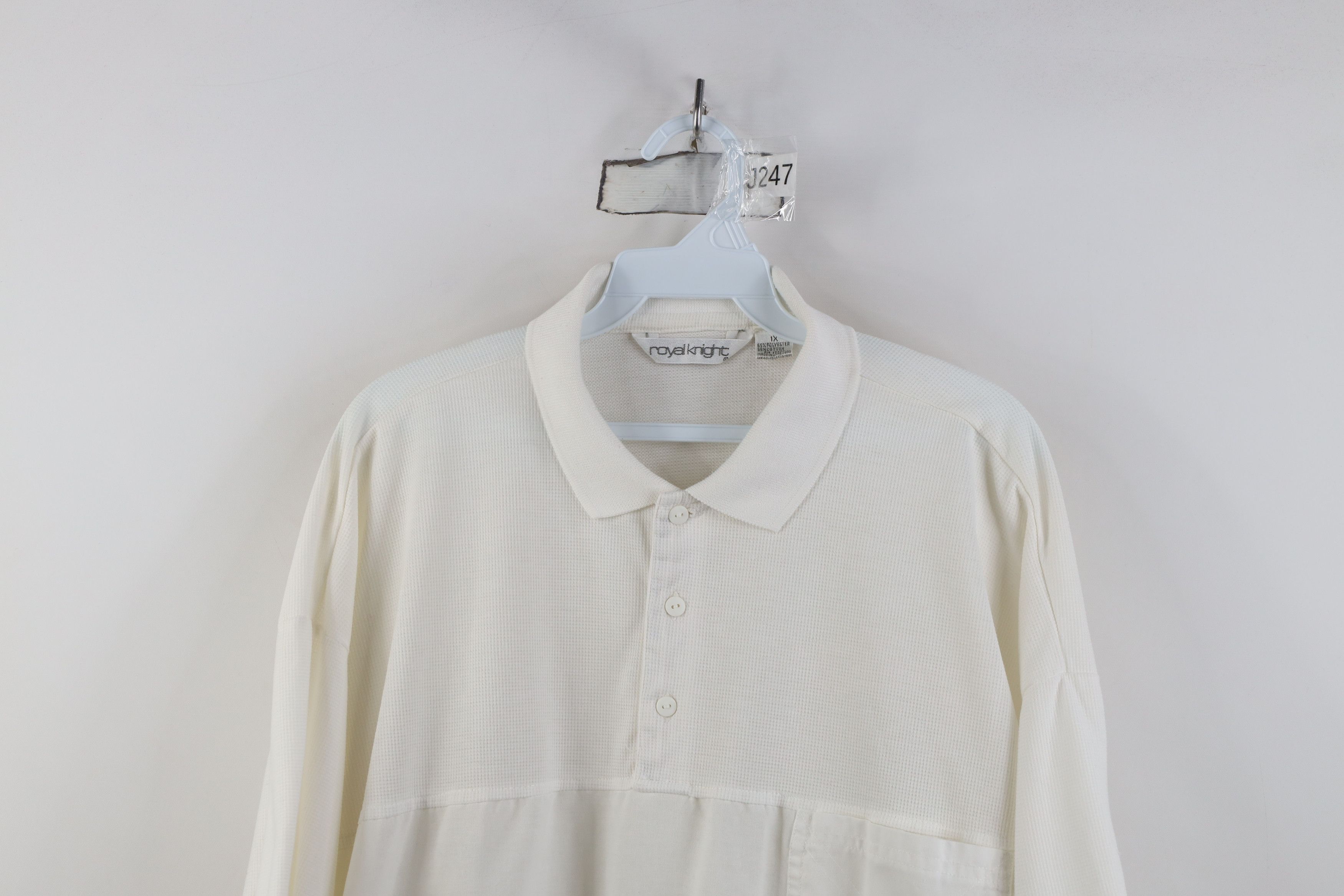 Vintage Vintage 90s Streetwear Knit Pullover Polo Shirt White Size US XL / EU 56 / 4 - 2 Thumbnail