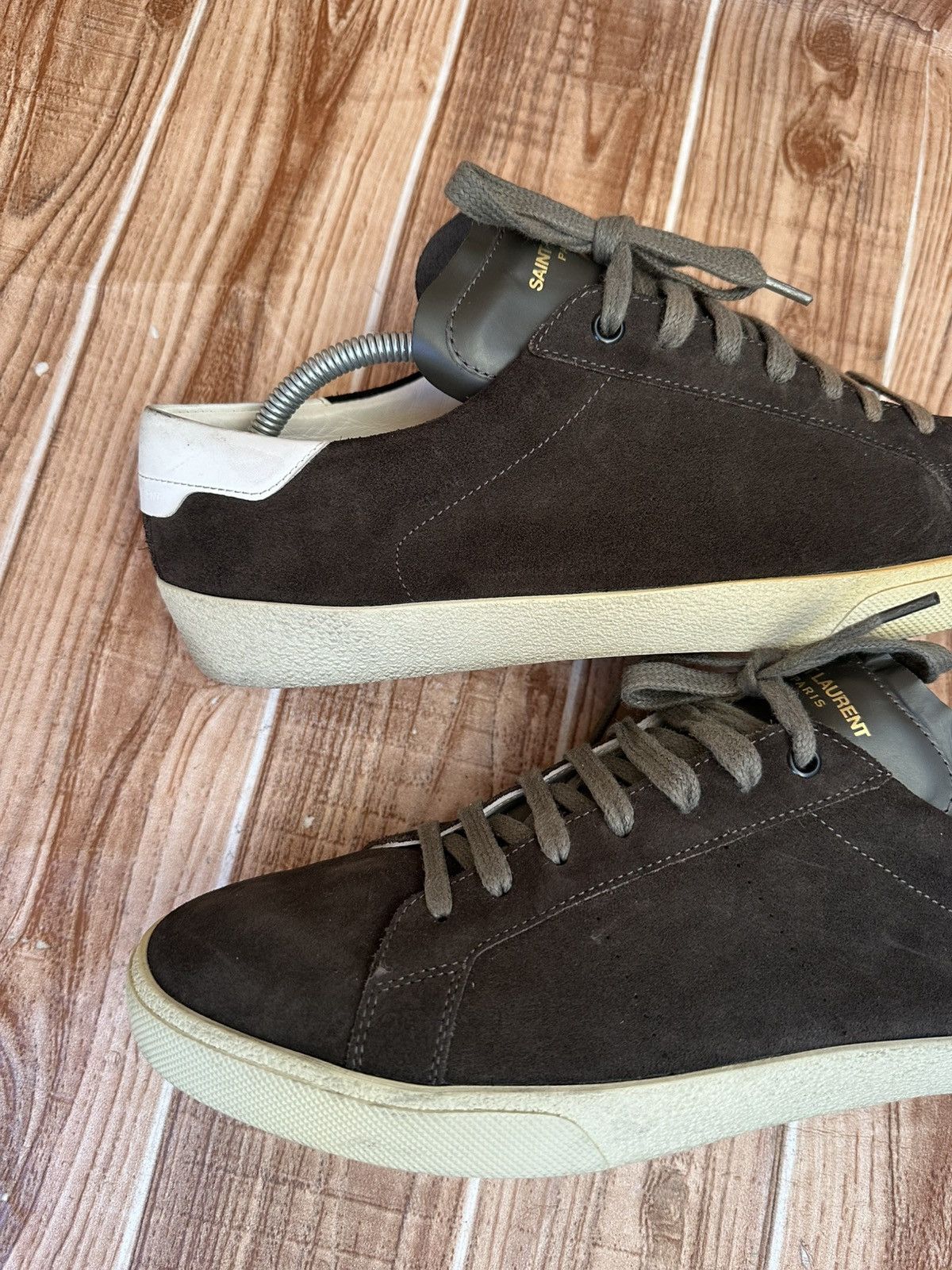 Saint Laurent Paris Saint Laurent HEDI SLI Court Classic Low-Top Suede Trainers Size US 12 / EU 45 - 13 Thumbnail