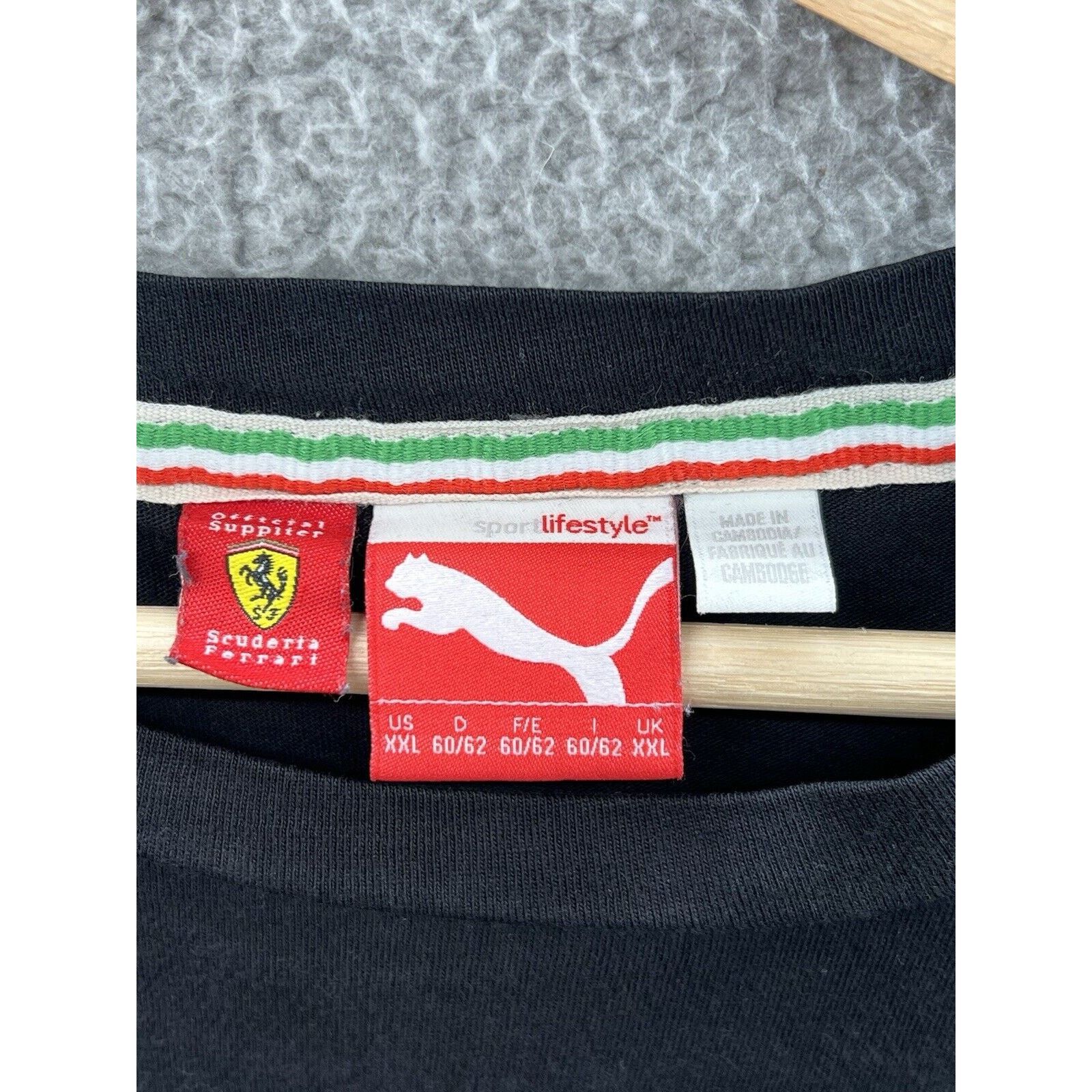 Puma Puma Scuderia Ferrari Black Crew Neck Patch Logo Tee T-Shirt Size US XXL / EU 58 / 5 - 3 Thumbnail