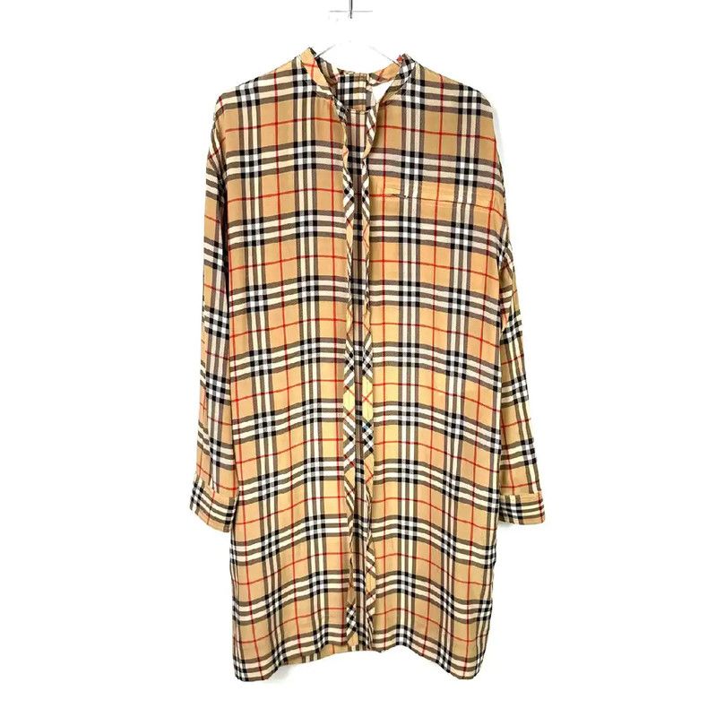 Burberry Burberry Khaki Silk Dress for Women Size L / US 10 / IT 46 - 1 Thumbnail