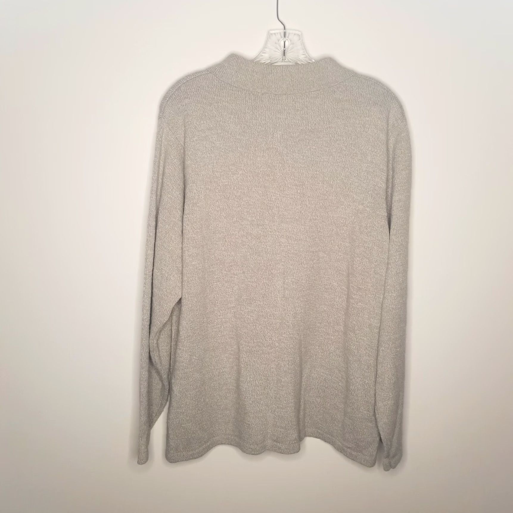 Vintage ALLISON DALey Full Zip Sweater Women Beige 2X Long Sleeve Plus Size Women Mens? Size XXL / US 16-18 / IT 52-54 - 4 Thumbnail