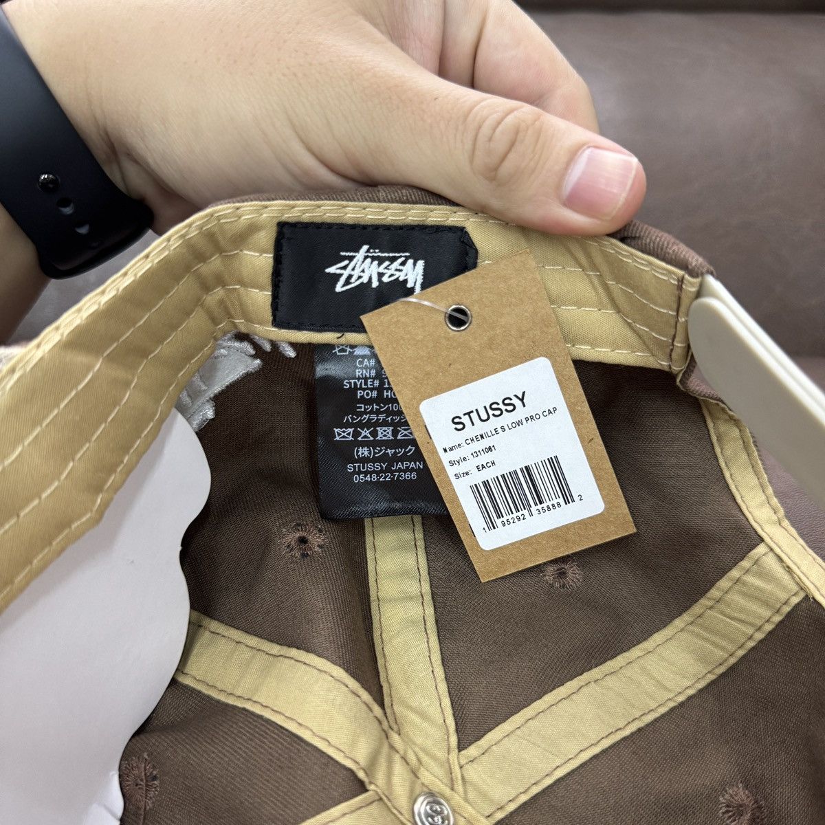 Stussy STUSSY S CHENILLE LOW PRO CAP - BROWN Size ONE SIZE - 4 Thumbnail