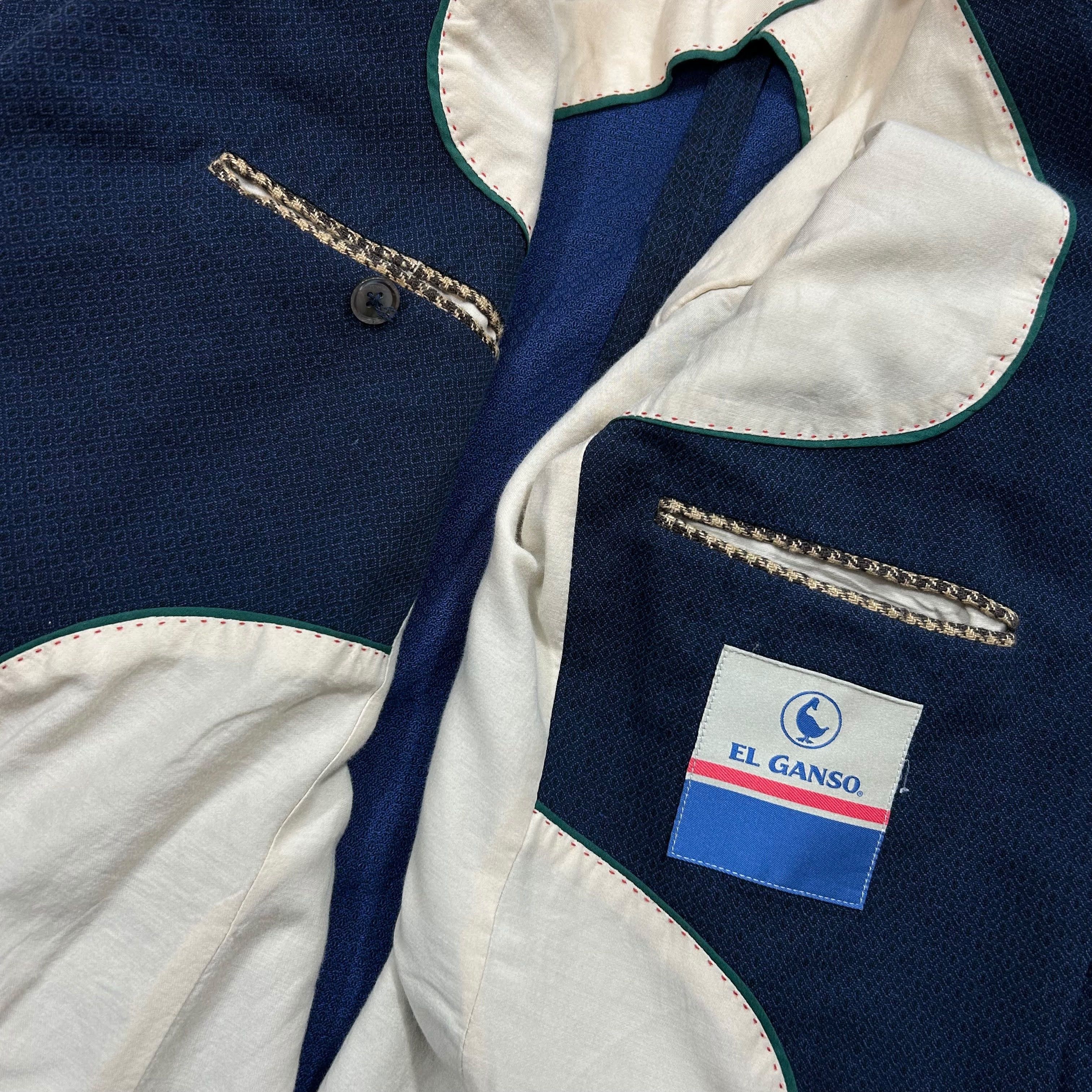 El Ganso El Ganso Cotton Linen Patterned Blue Sport Coat Blazer 48 Size US M / EU 48-50 / 2 - 6 Thumbnail