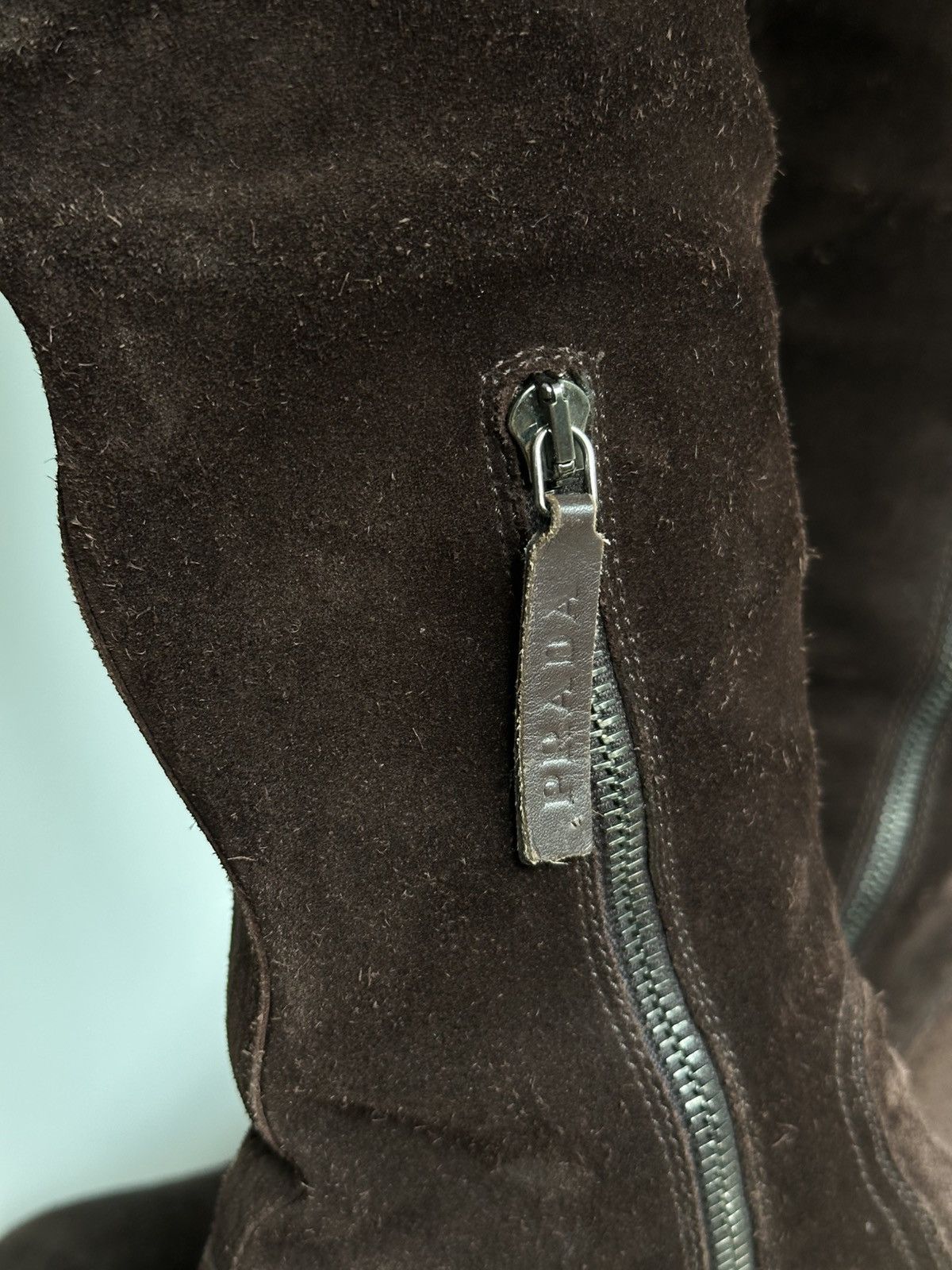 Designer × Prada Prada suede over the knee boots Size US 7 / IT 37 - 9 Thumbnail