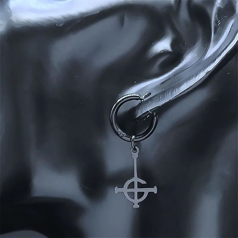 Jewelry Goth Ghost BC Nameless Hoop Earrings Jewelry Gift Size ONE SIZE - 3 Thumbnail