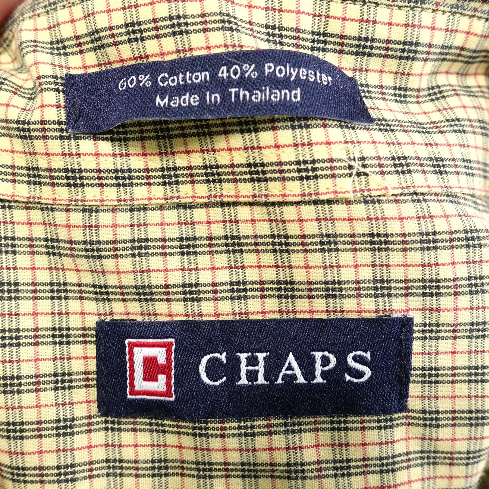 Chaps VINTAGE CHAPS SHIRT Yellow Check Long Sleeve Button-Up Mens SZ 16-16.5 34 L - Cotton, Wrinkle Free, Regular Fit Size US L / EU 52-54 / 3 - 6 Thumbnail