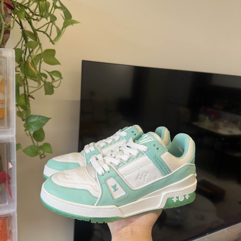 Louis Vuitton Louis Vuitton Trainer Tiffany Green Low-Top Sneakers -2508 Size US 7.5 / EU 40-41 - 9 Thumbnail