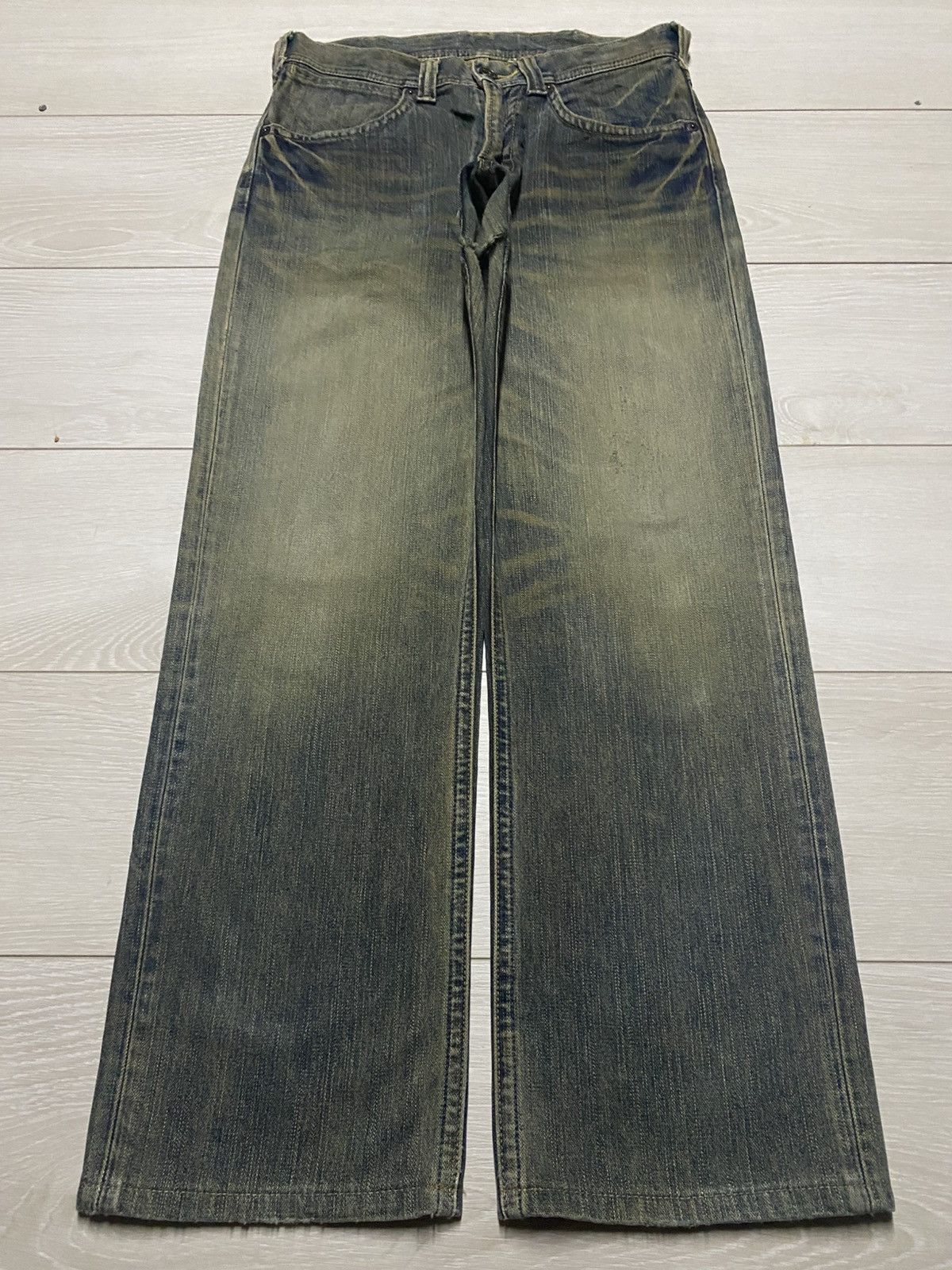 Wrangler Vintage Wrangler Crazy Mud Wash Distressed Repair Baggy Jean Size US 32 / EU 48 - 1 Thumbnail
