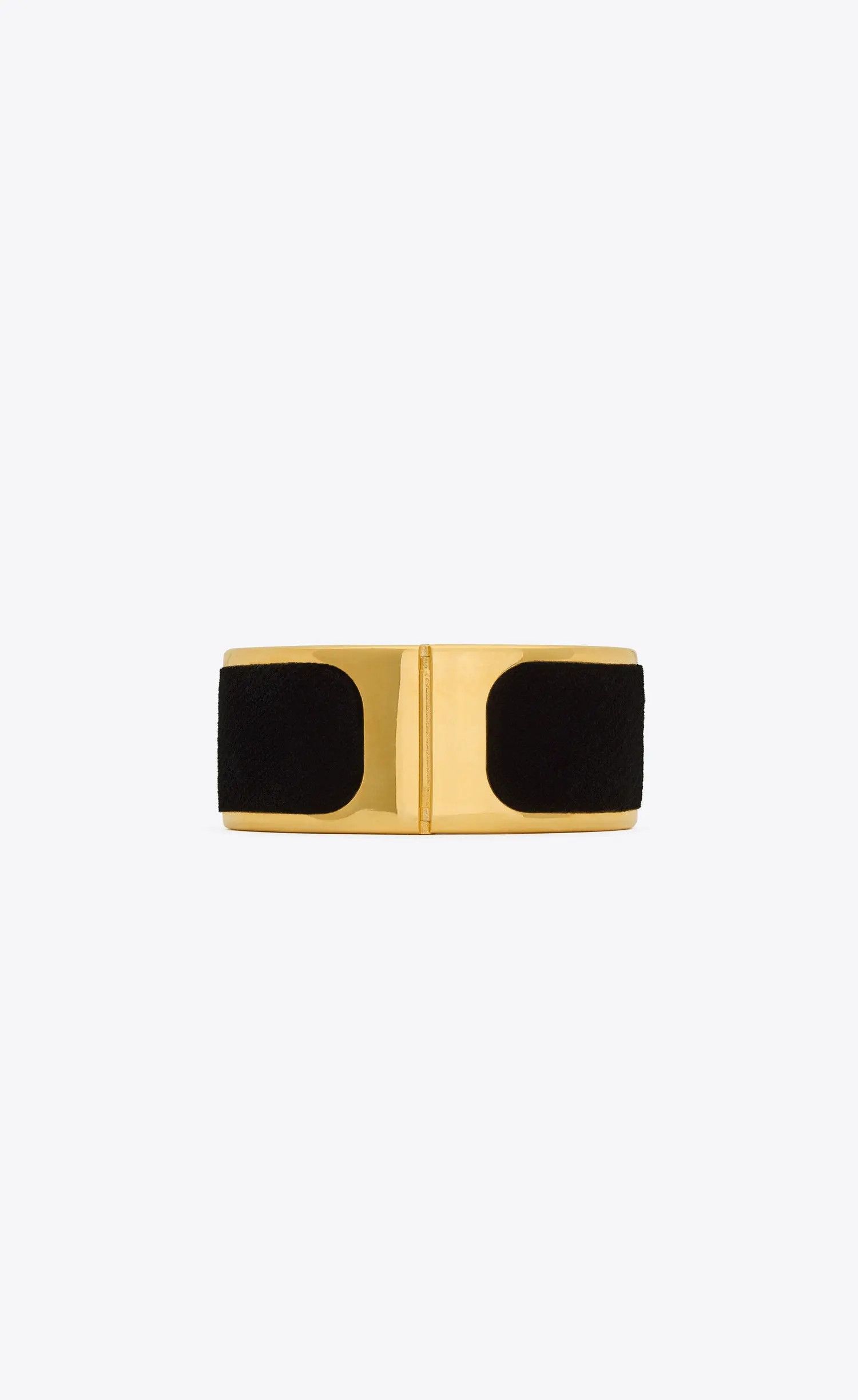 Saint Laurent Paris o1s1wg110325 Size: S / 770484 Soft Cuff in Velvet And Metal Size ONE SIZE - 6 Thumbnail
