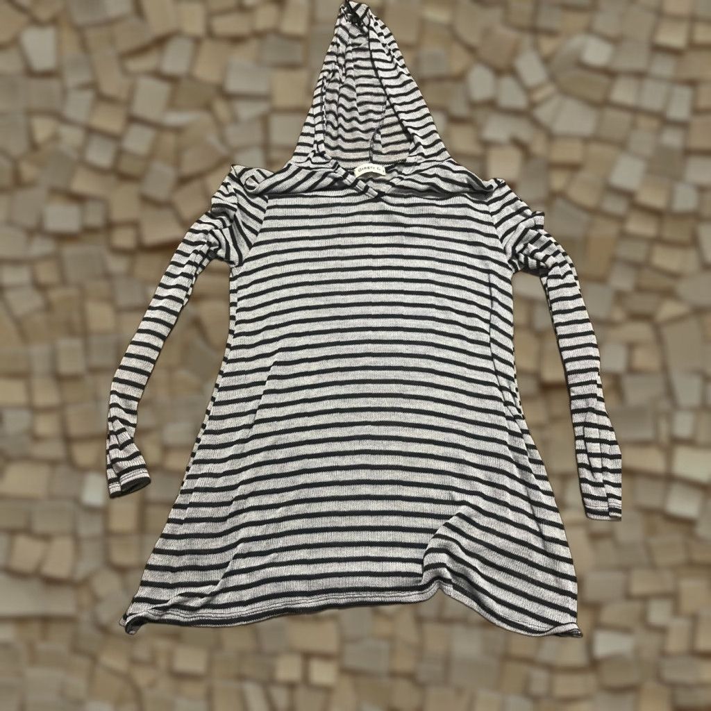 Vintage **Women's Size Large Black Gray Ginger G Striped Hoodie** User: Women's Size Large Black Gray Ginger G Striped Hoodie Size L / US 10 / IT 46 - 1 Thumbnail